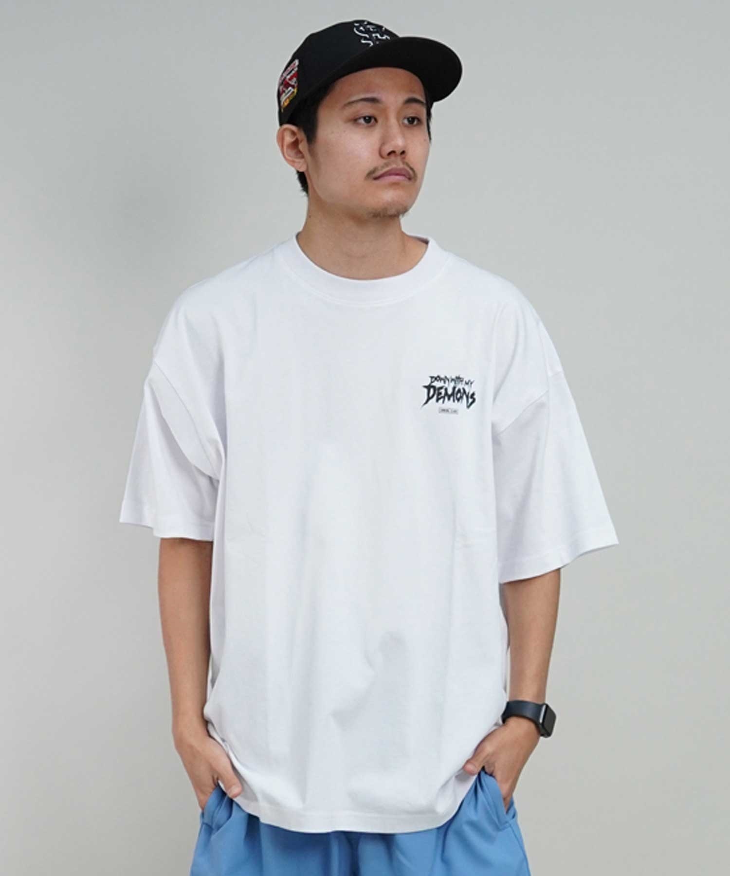 LURKING CLASS ラーキングクラス ST24STM10 メンズ 半袖 Tシャツ バックプリント オーバーサイズ ムラサキスポーツ限定(WHITE-M)