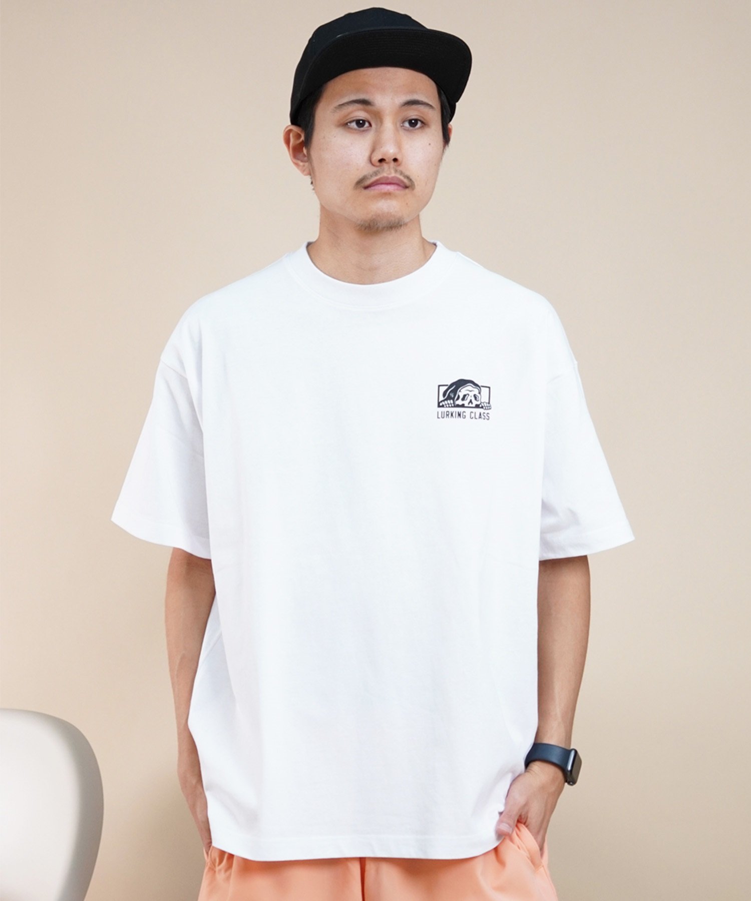 【 ムラサキスポーツ限定】LURKING CLASS ラーキングクラス メンズ 半袖 Tシャツ バックプリント レオパード柄 ST24STM15(BLACK-M)