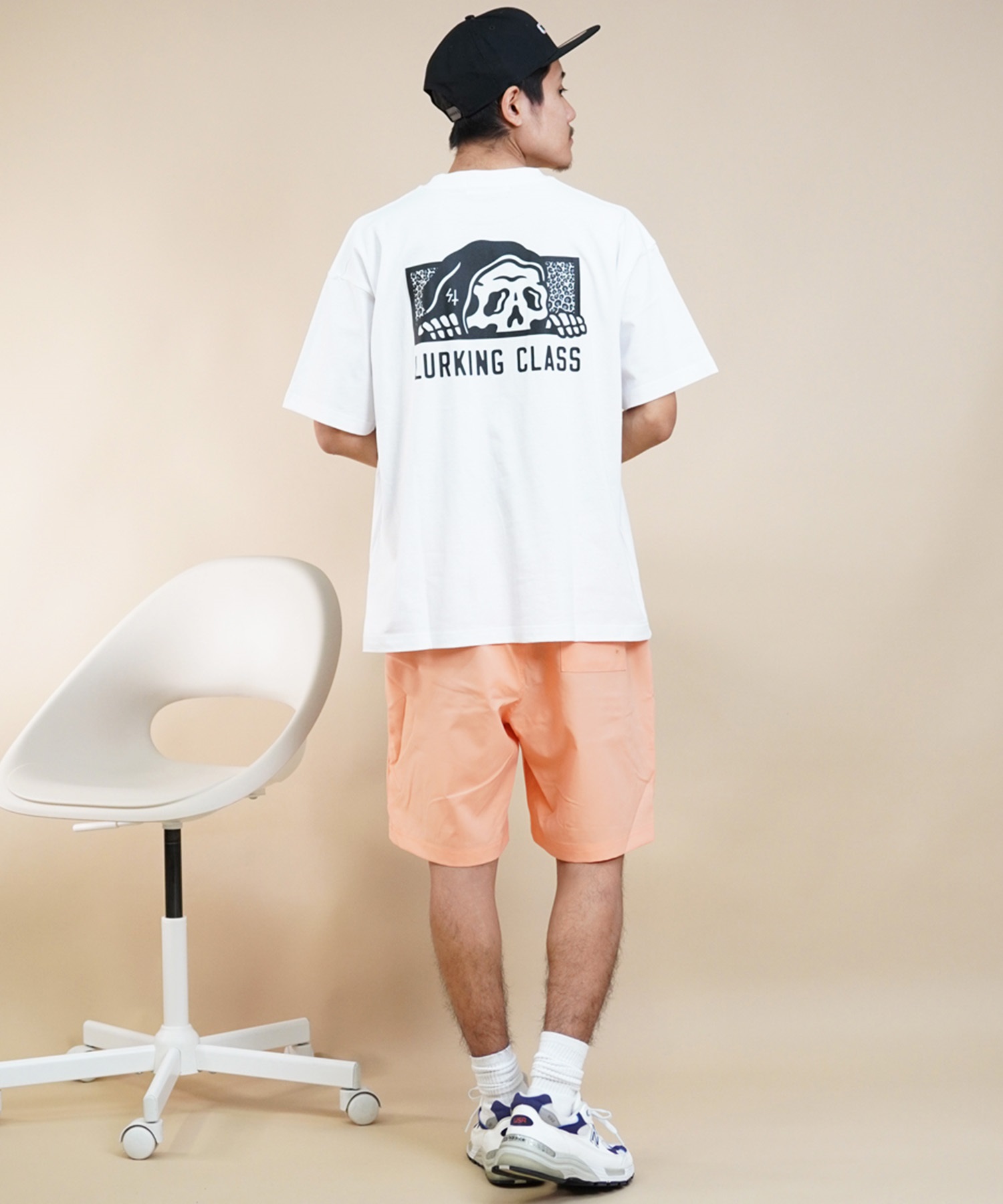 【 ムラサキスポーツ限定】LURKING CLASS ラーキングクラス メンズ 半袖 Tシャツ バックプリント レオパード柄 ST24STM15(WHITE-M)