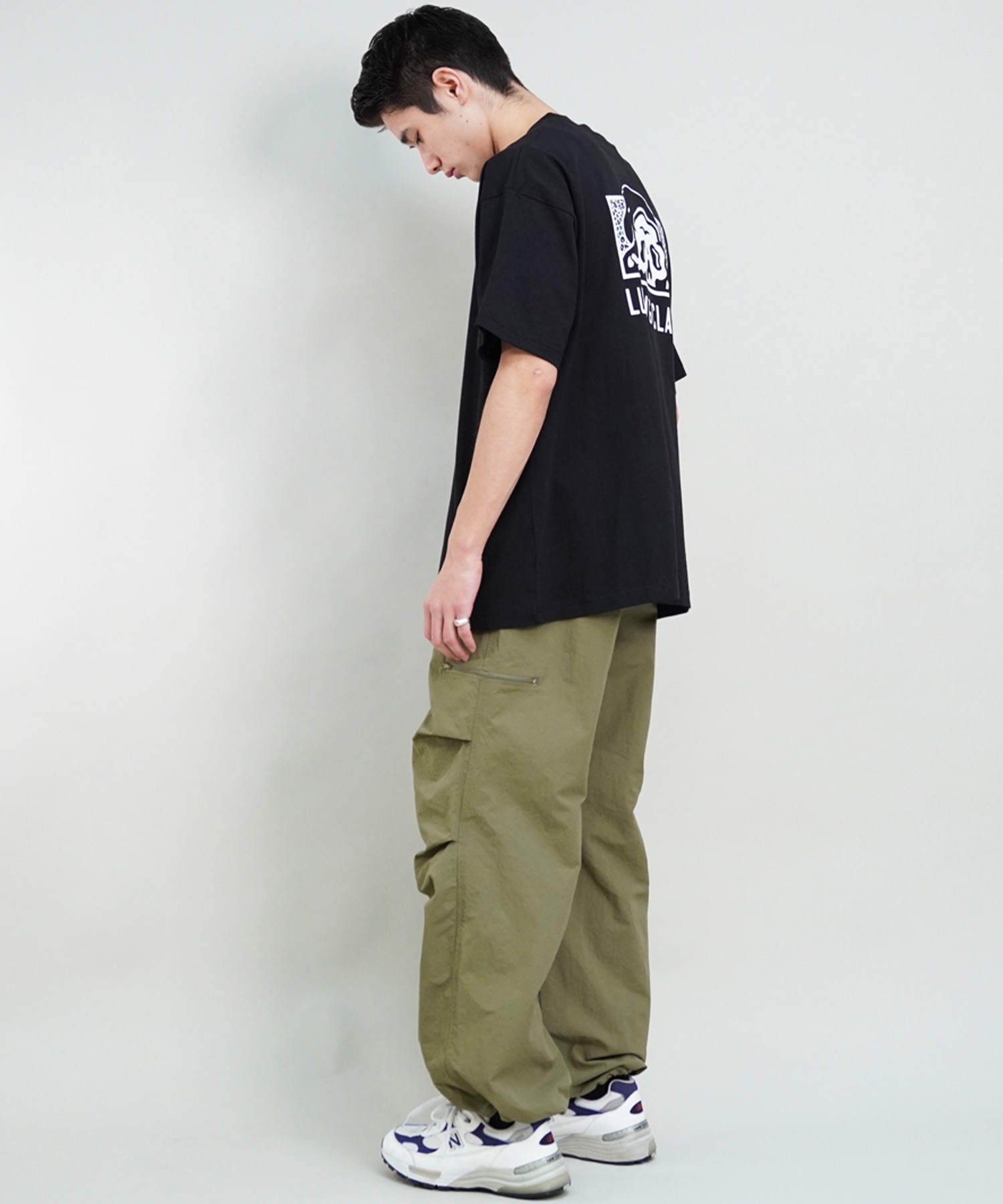 【 ムラサキスポーツ限定】LURKING CLASS ラーキングクラス メンズ 半袖 Tシャツ バックプリント レオパード柄 ST24STM15(BLACK-M)