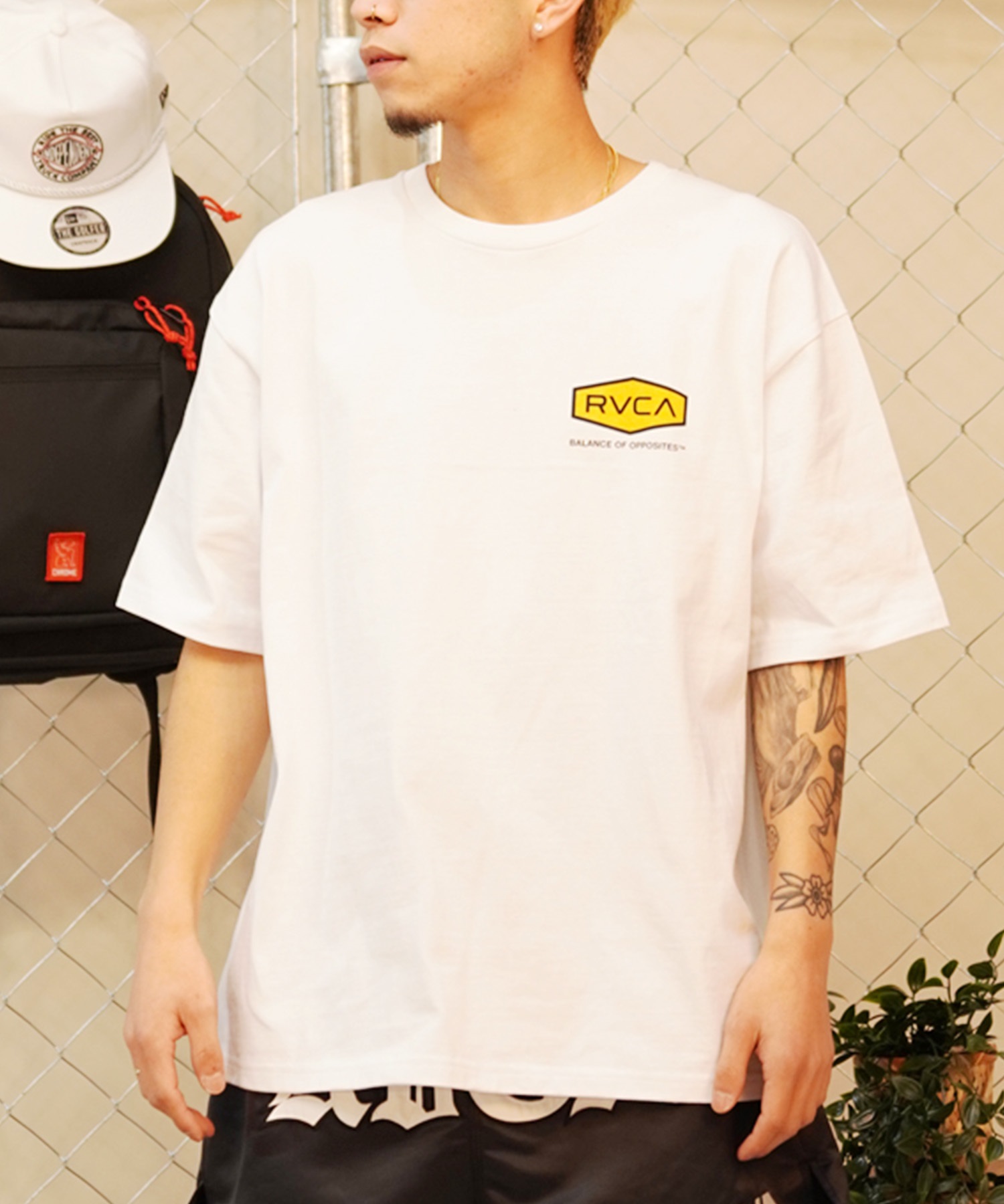 【クーポン対象】RVCA ルーカ HEX BOX TEE メンズ 半袖 Tシャツ バックプリント ロゴ オーバーサイズ BE041-225(GNB1-S)