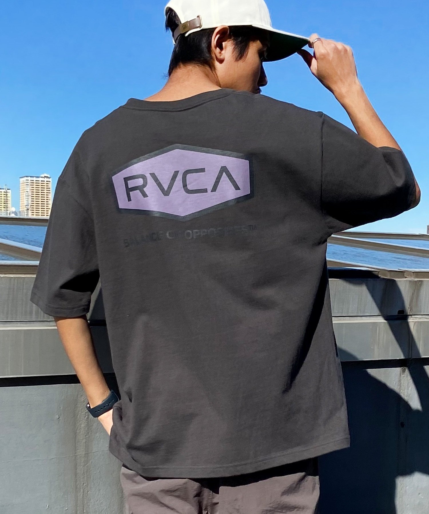 【クーポン対象】RVCA ルーカ HEX BOX TEE メンズ 半袖 Tシャツ バックプリント ロゴ オーバーサイズ BE041-225(SLW0-S)