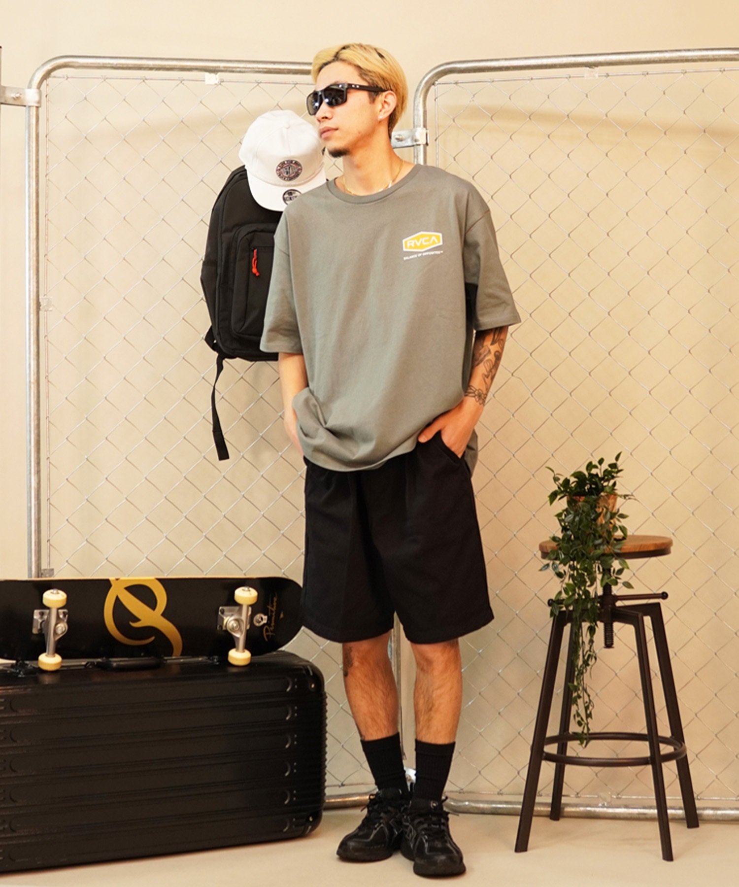 【クーポン対象】RVCA ルーカ HEX BOX TEE メンズ 半袖 Tシャツ バックプリント ロゴ オーバーサイズ BE041-225(PTK-S)