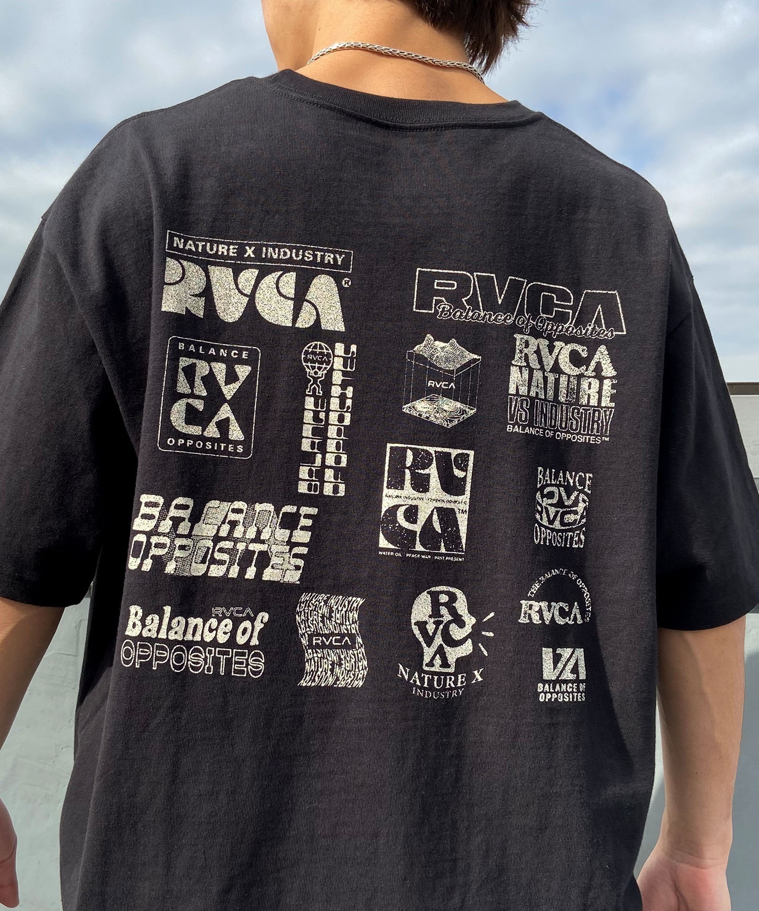 RVCA ルーカ メンズ 半袖 Tシャツ バックプリント ロゴ オーバーサイズ