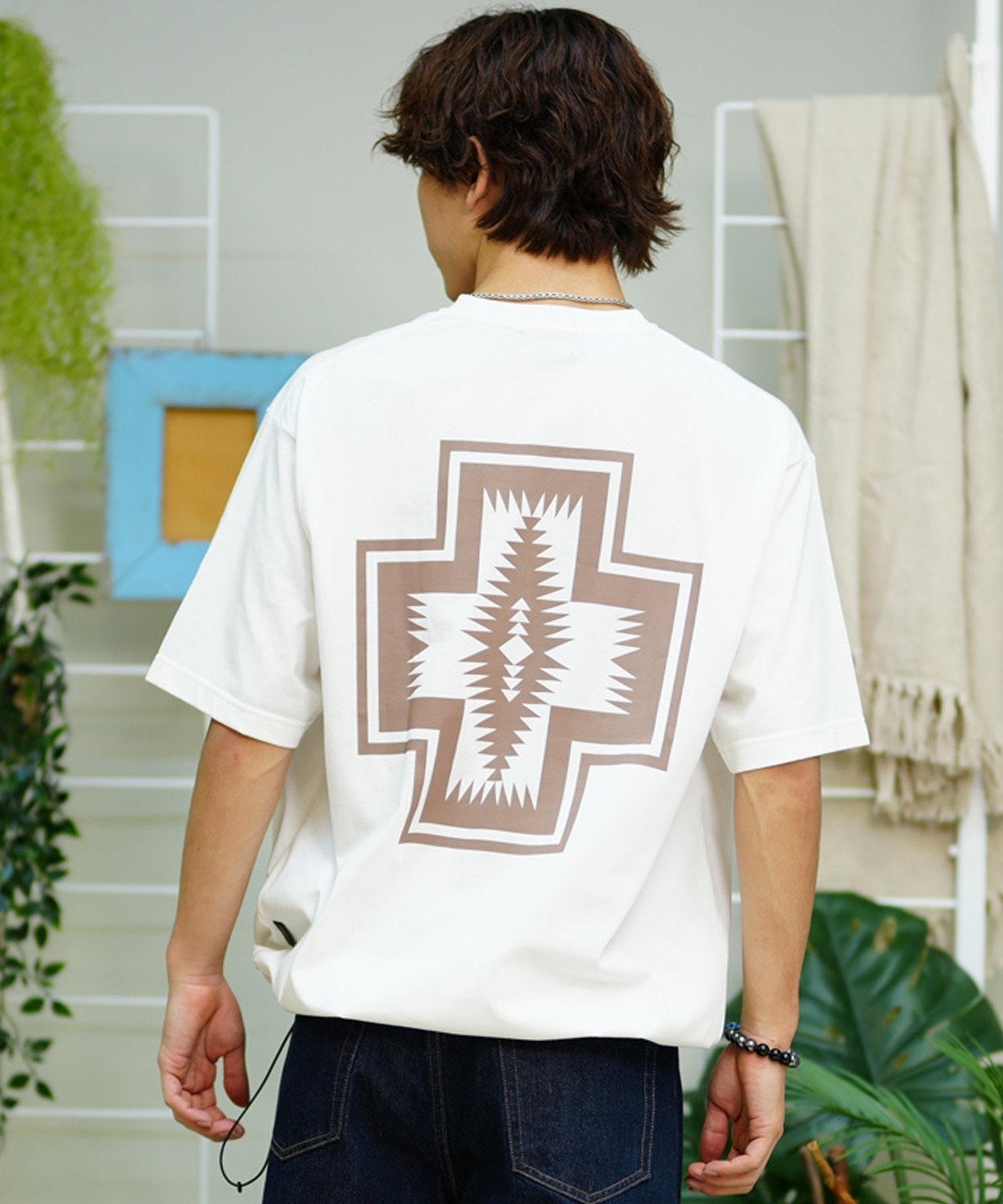 PENDLETON ペンドルトン メンズ Tシャツ 半袖 バックプリント ネイティブ柄 ハーディング柄 DESI 4275-6207(28WH-M)