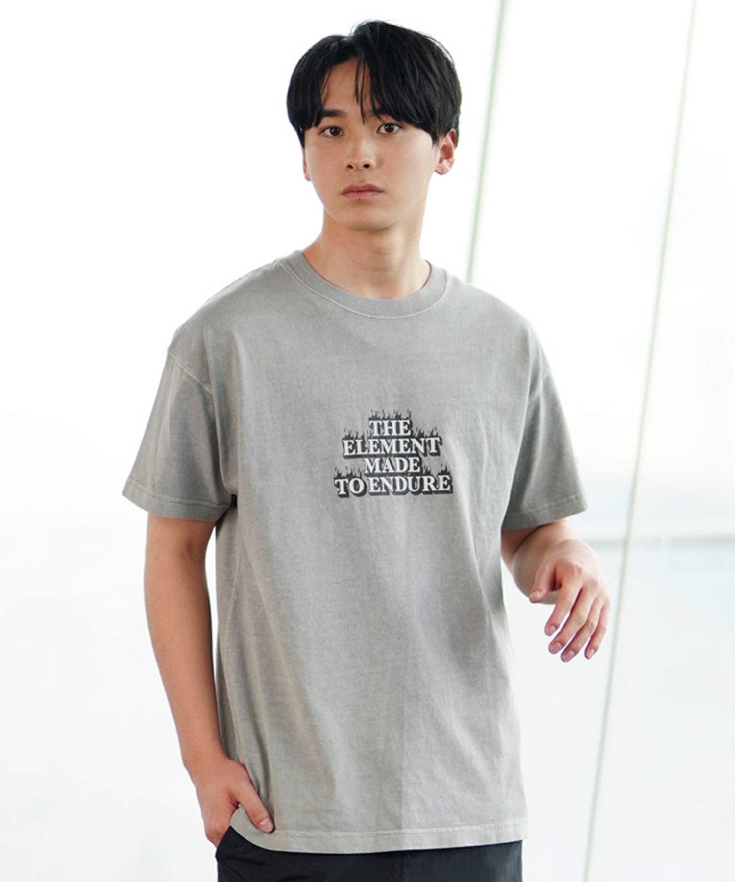 【クーポン対象】ELEMENT エレメント メンズ 半袖Tシャツ ロゴT プリントTシャツ バックプリント BE021-213(WHT-M)