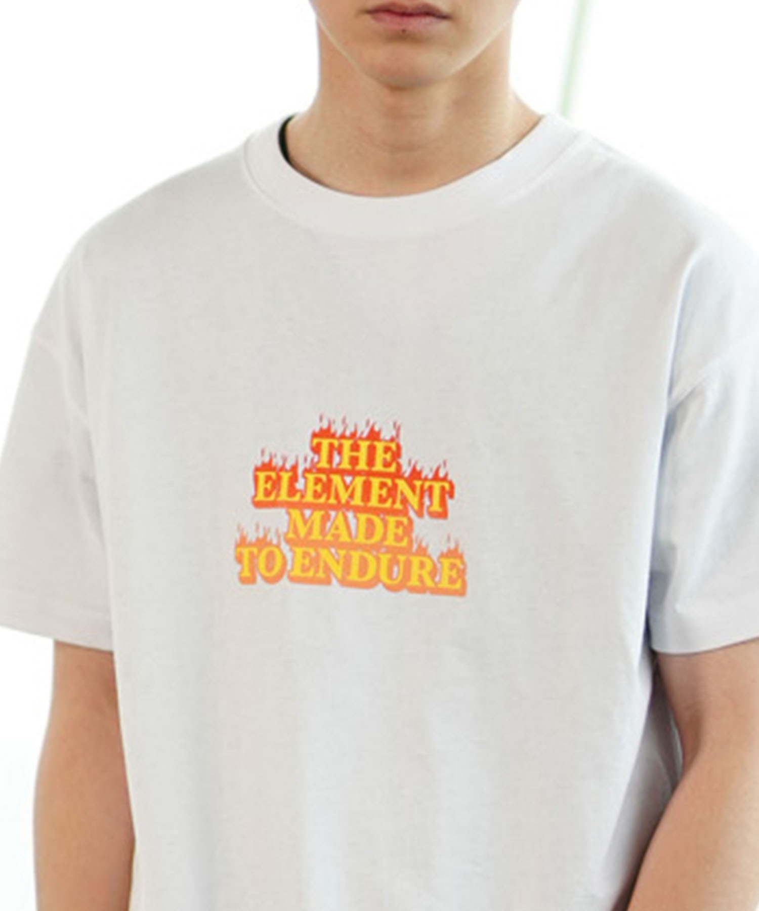 【クーポン対象】ELEMENT エレメント メンズ 半袖Tシャツ ロゴT プリントTシャツ バックプリント BE021-213(WHT-M)
