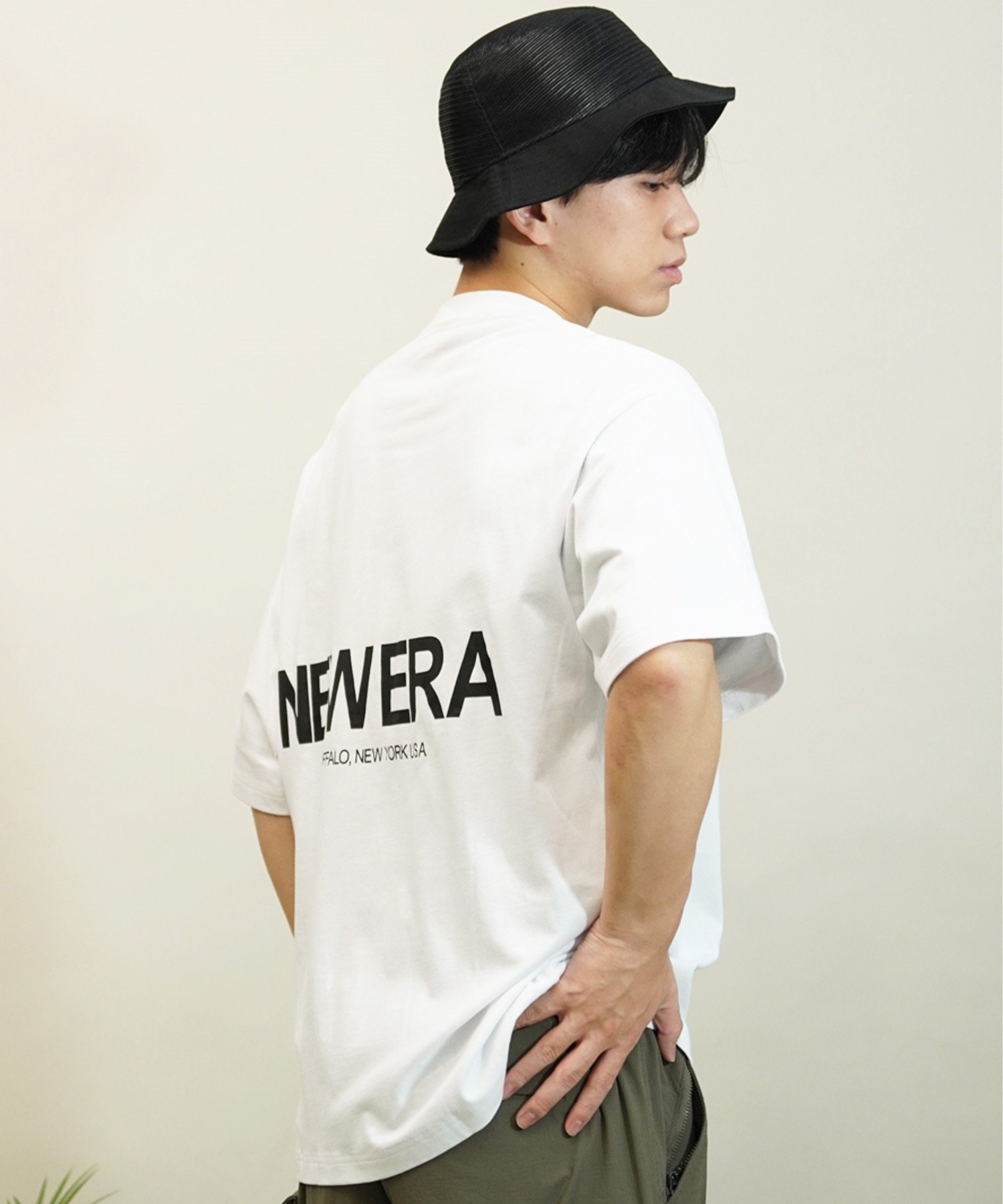 NEW ERA ニューエラ メンズ 半袖 Tシャツ バックプリント ブランドロゴ ホワイト 14121850(WHI-M)