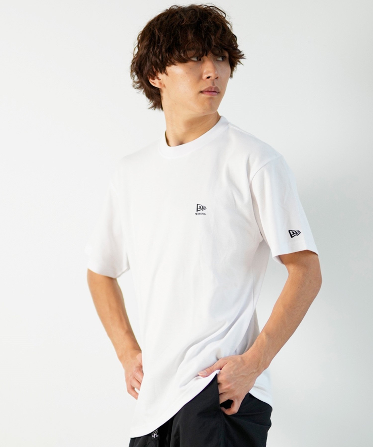 NEW ERA ニューエラ メンズ 半袖 Tシャツ バックプリント フラッグロゴ ワードマーク ホワイト 14121828(WHI-M)