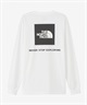 THE NORTH FACE ザ・ノース・フェイス メンズ ロングスリーブバックスクエアロゴティー 長袖 Tシャツ ロンT ホワイト NT32442 W(W-M)