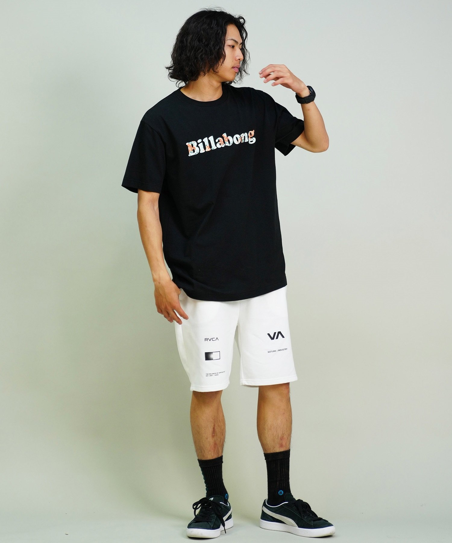 BILLABONG ビラボン 半袖 Tシャツ メンズ レギュラーフィット ブランドロゴ BUBBLES BE01A-200(WBL-S)