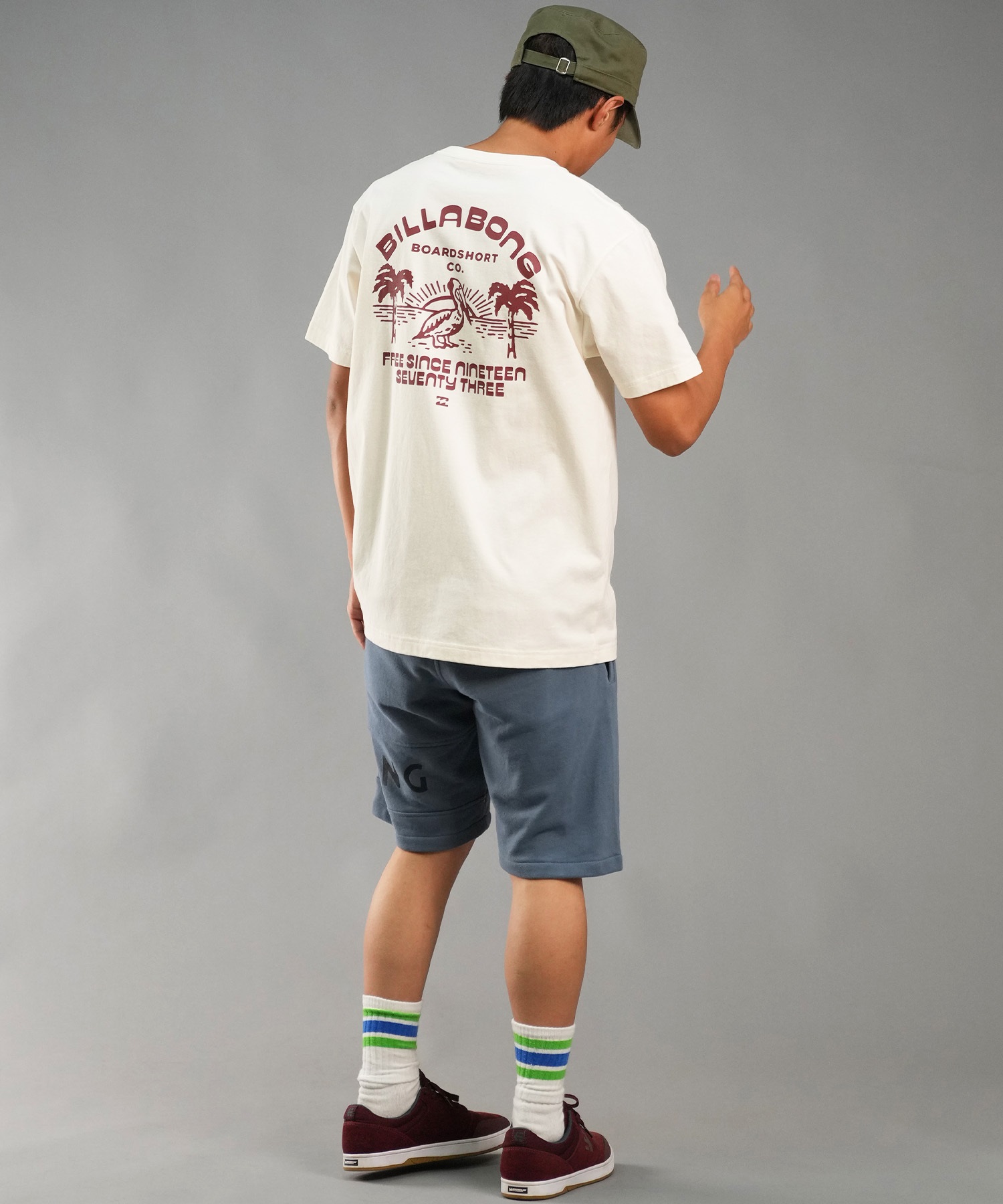 BILLABONG ビラボン 半袖 Tシャツ メンズ バックプリント レギュラーフィット LOUNGE BE01A-207(CRM-M)