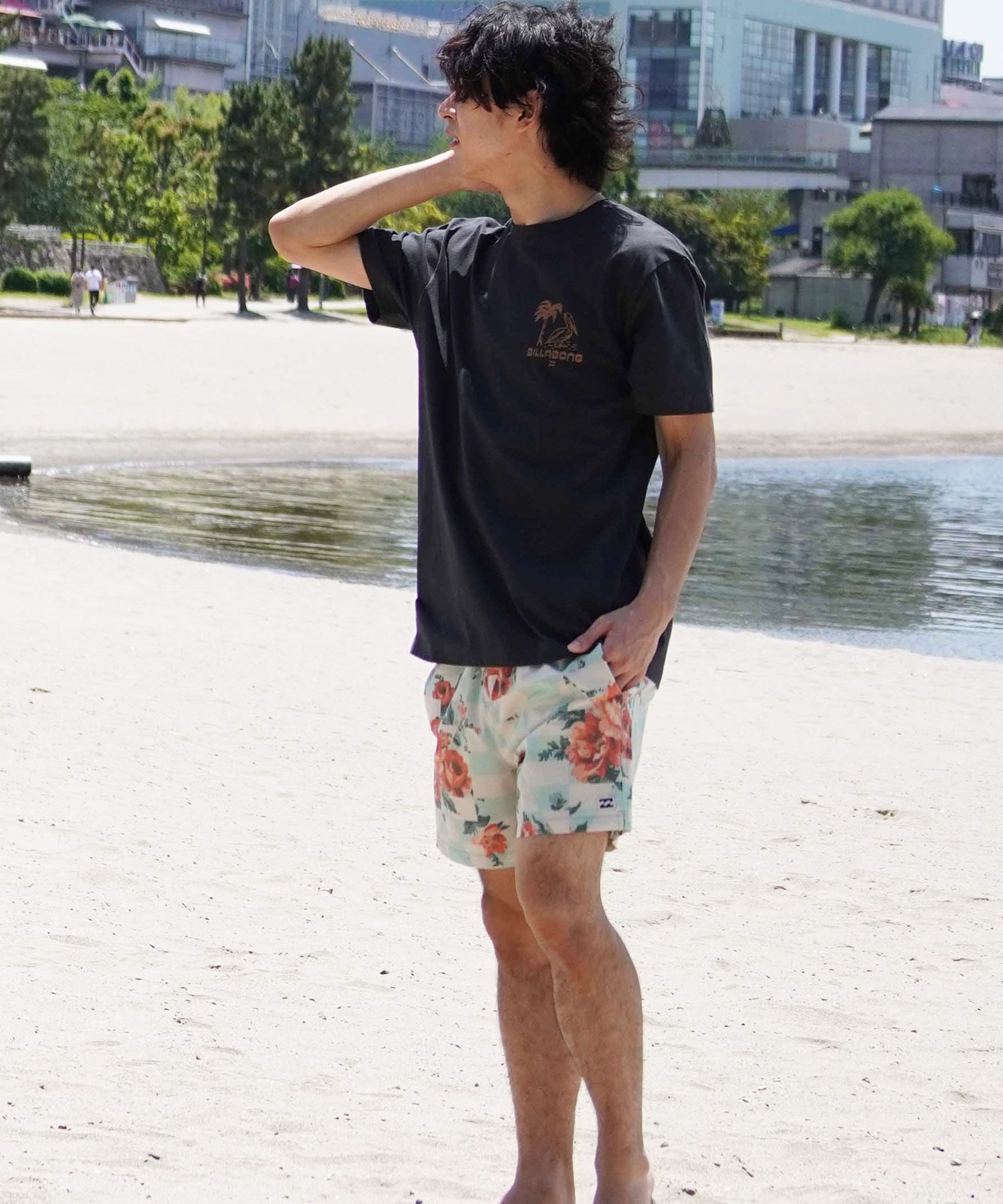 BILLABONG ビラボン 半袖 Tシャツ メンズ バックプリント レギュラーフィット LOUNGE BE01A-207(CRM-M)