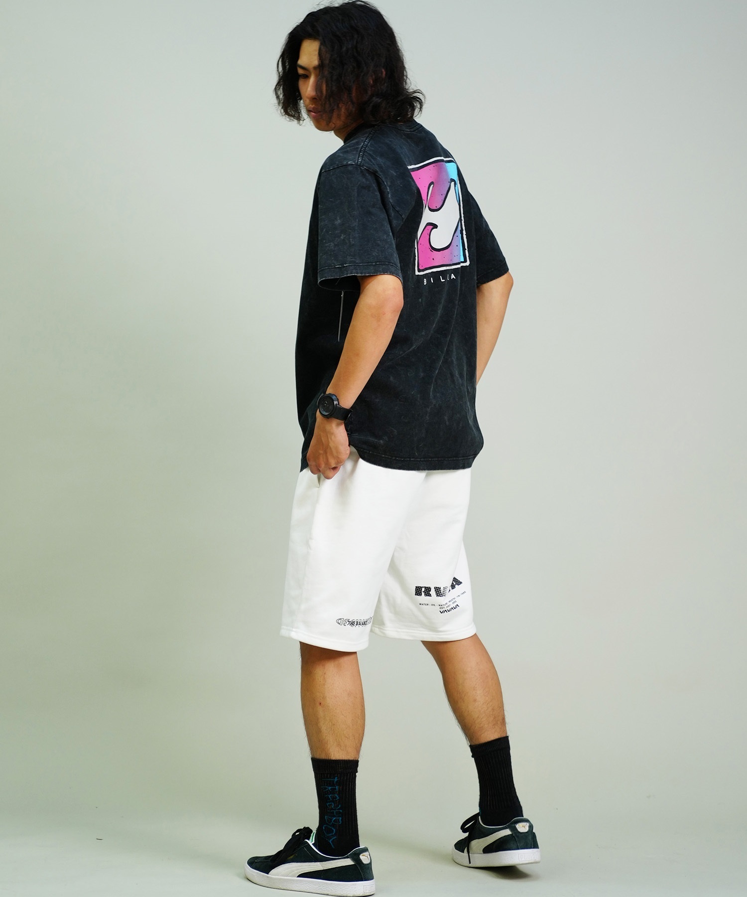 BILLABONG ビラボン 半袖 Tシャツ メンズ バックプリント オーバーフィット CRAYON WAVE BE01A-210(BLK-M)