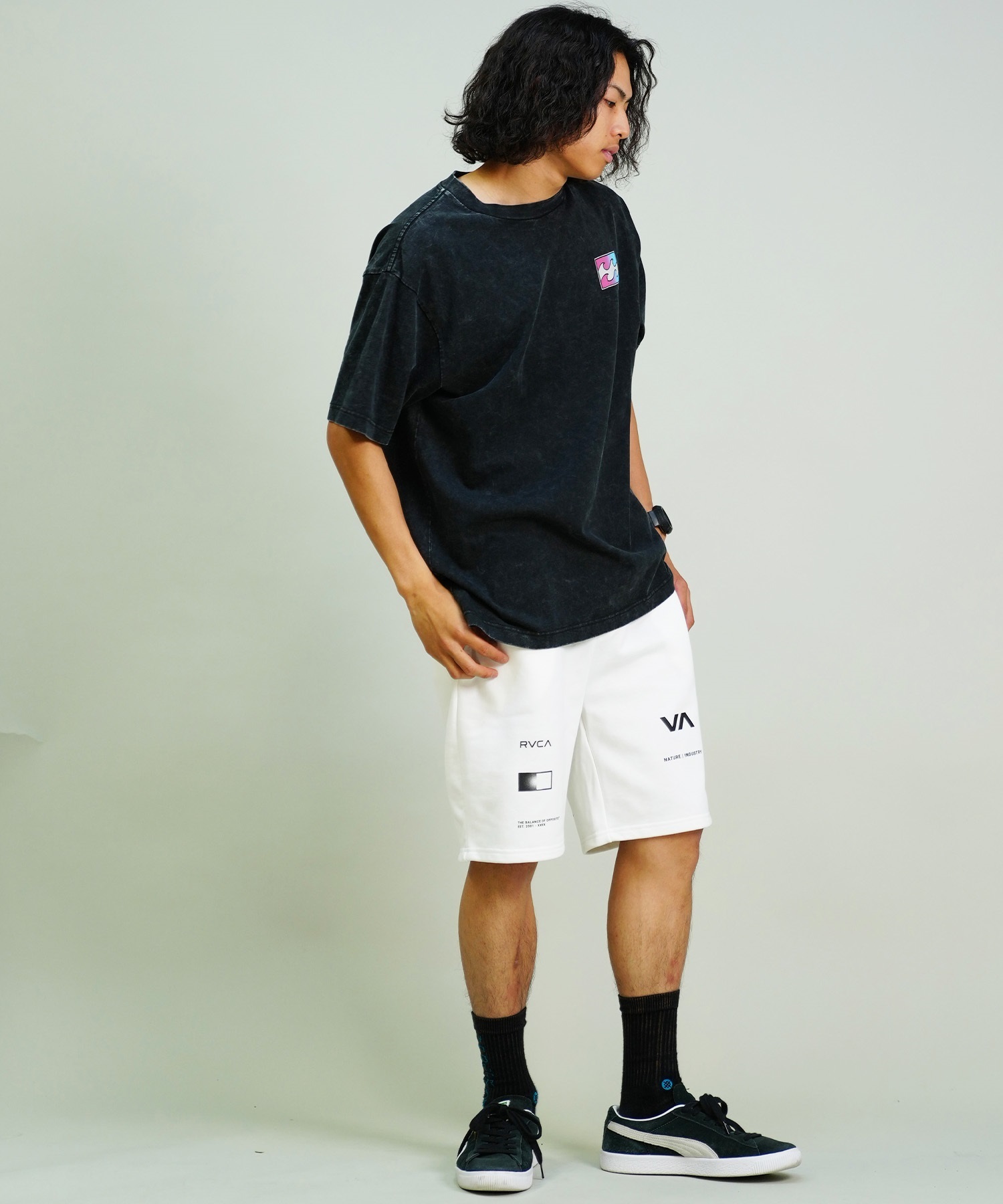 BILLABONG ビラボン 半袖 Tシャツ メンズ バックプリント オーバーフィット CRAYON WAVE BE01A-210(BLK-M)