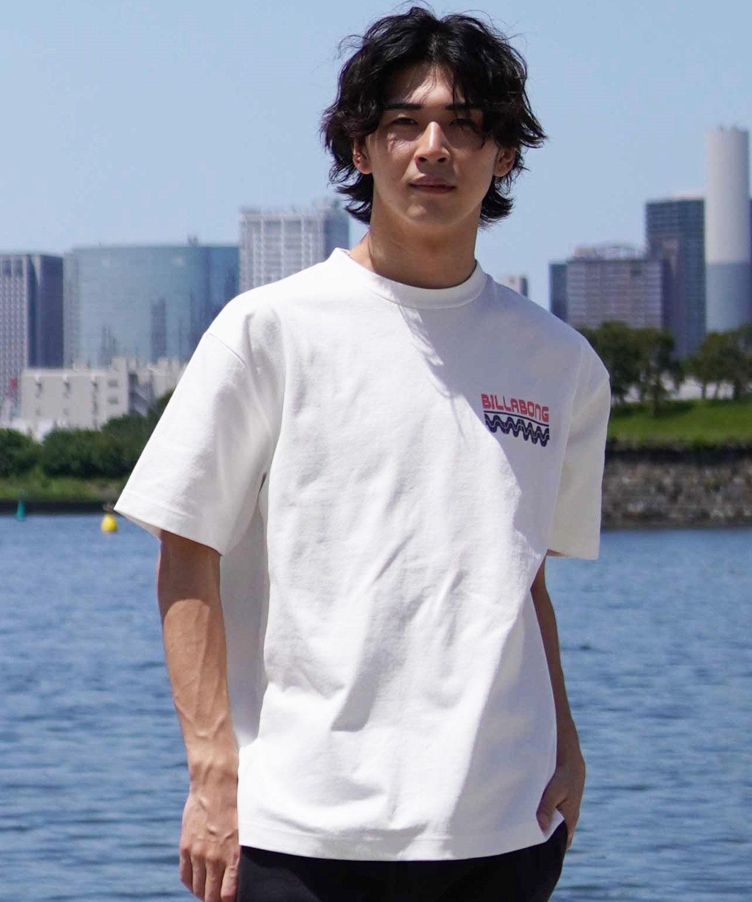 BILLABONG ビラボン 半袖 Tシャツ メンズ バックプリント オーバーフィット 速乾 FREQUENCY BE01A-216(LGR-M)