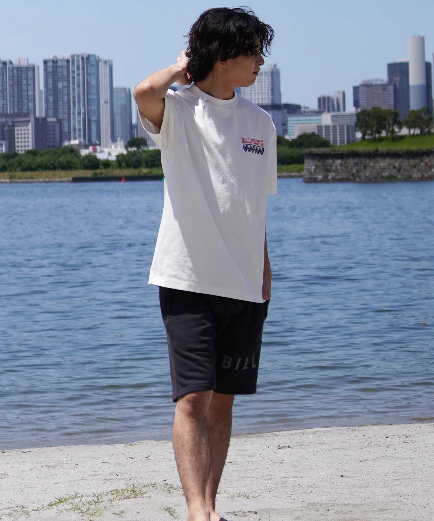 BILLABONG ビラボン 半袖 Tシャツ メンズ バックプリント オーバーフィット 速乾 FREQUENCY BE01A-216(LGR-M)