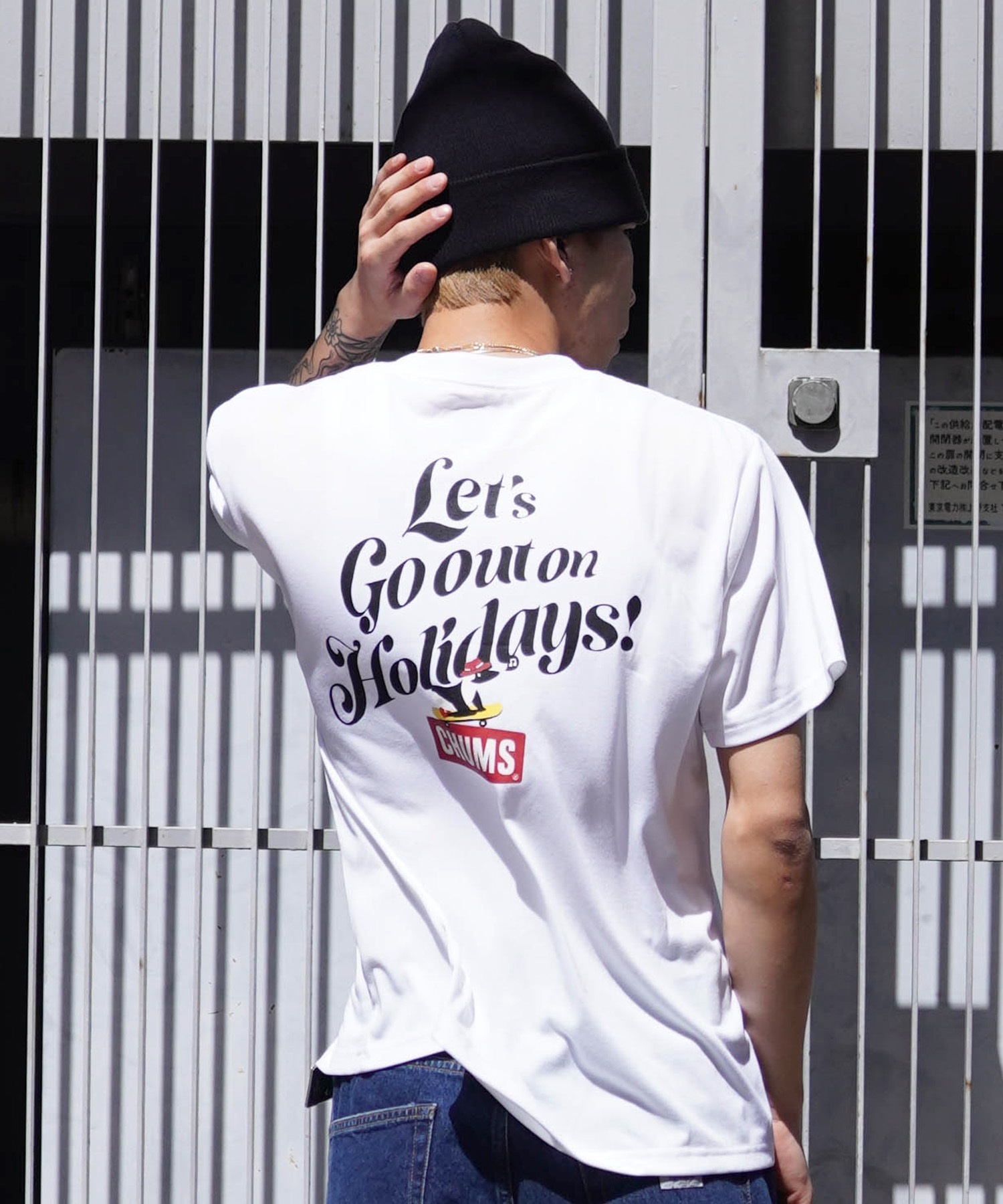 CHUMS/チャムス Let's Go out on Holidays! Work Out Dry T レッツゴーアウト クルーネック CH01-2377(W001-M)