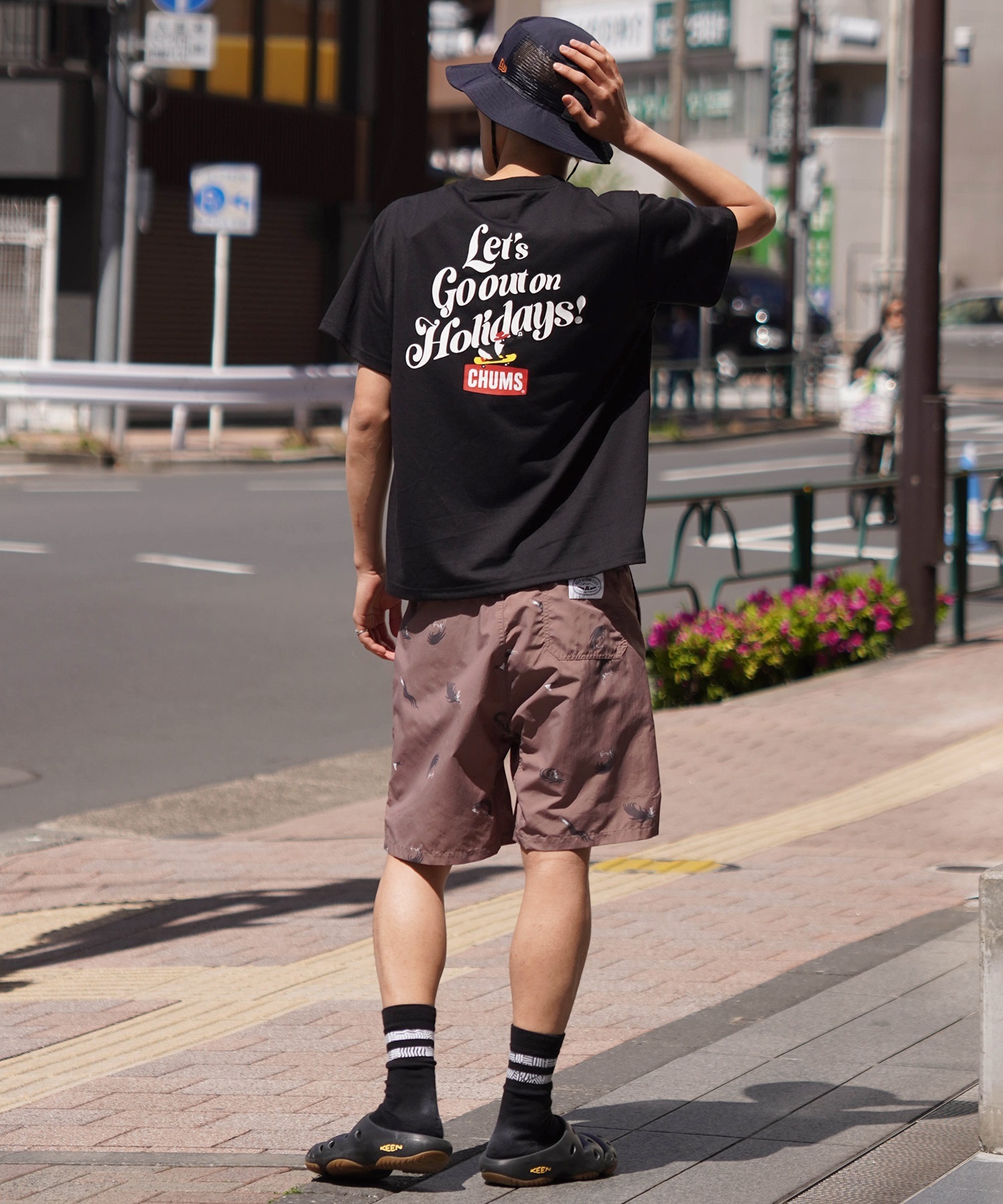 CHUMS/チャムス Let's Go out on Holidays! Work Out Dry T レッツゴーアウト クルーネック CH01-2377(W001-M)