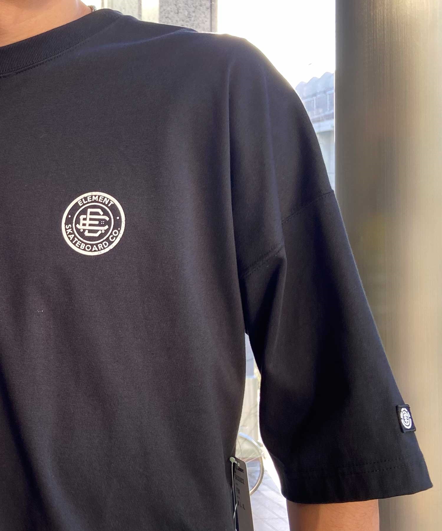 【クーポン対象】ELEMENT エレメント ROUND SS メンズ 半袖 Tシャツ バックプリント ビックシルエット 吸水速乾 BE02A-202(BEG-M)