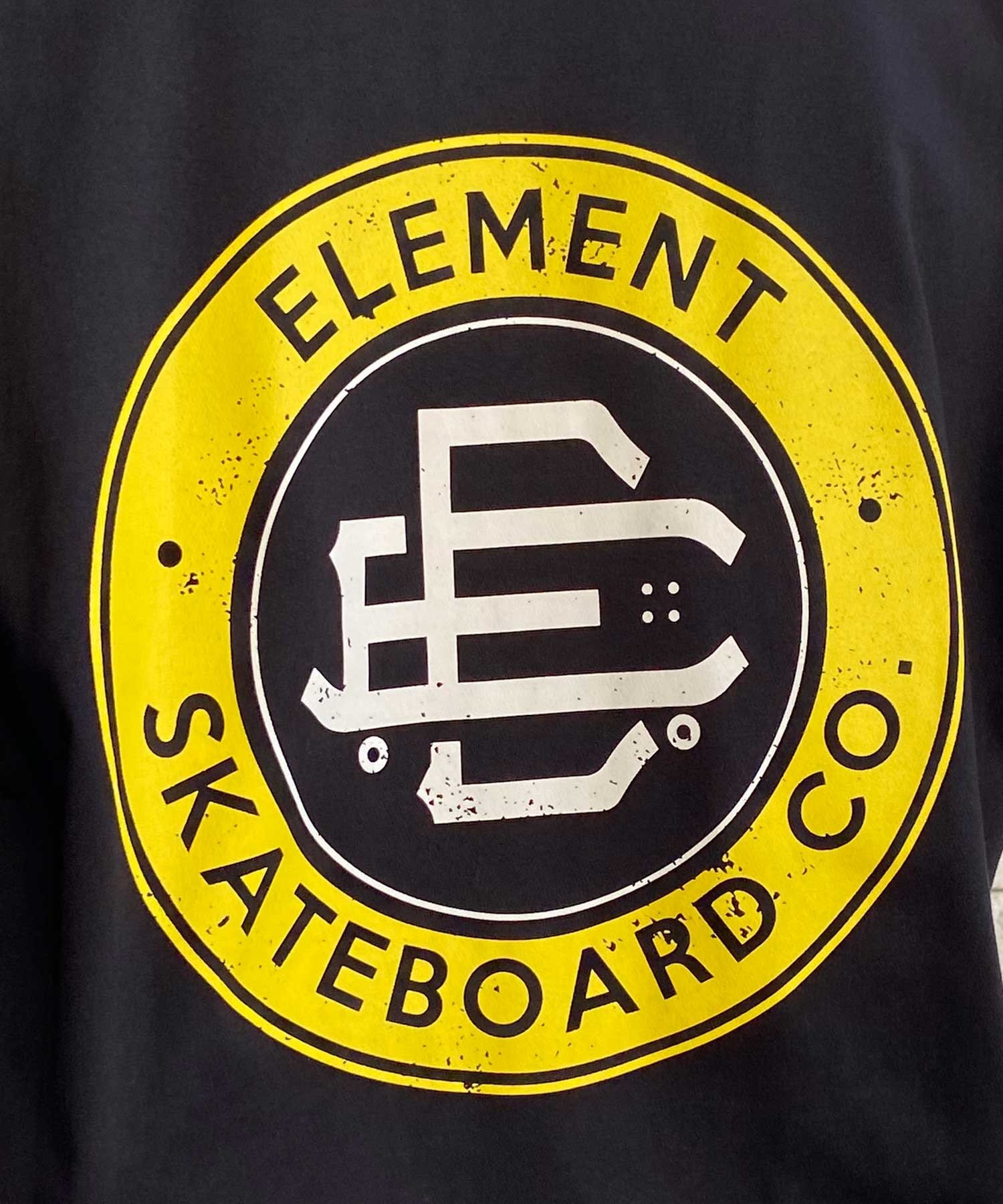 【クーポン対象】ELEMENT エレメント ROUND SS メンズ 半袖 Tシャツ バックプリント ビックシルエット 吸水速乾 BE02A-202(FBK-M)