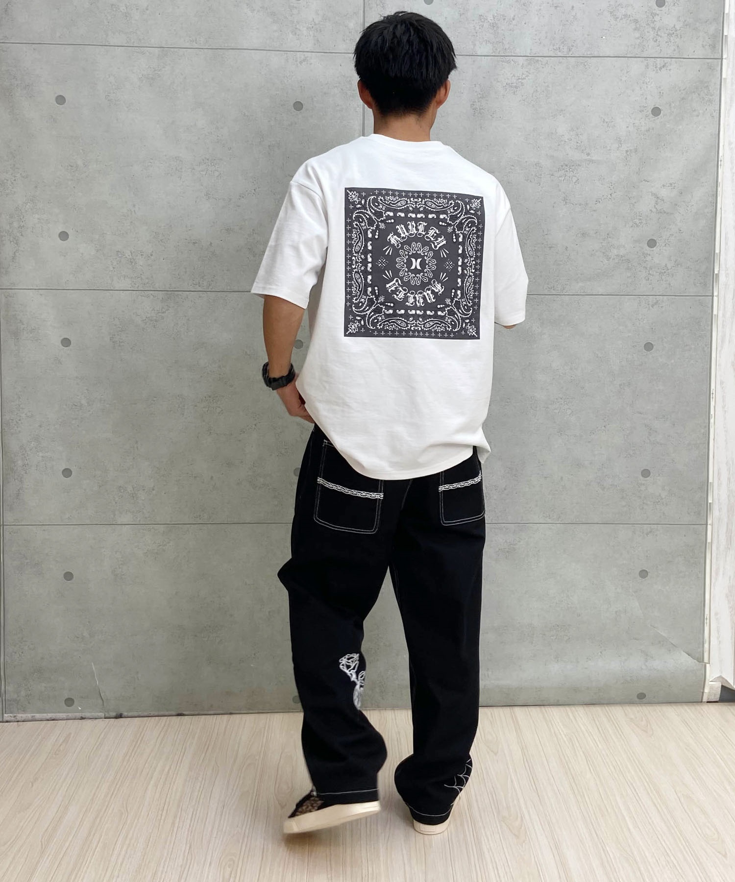 Hurley ハーレー バンダナ バックプリント ティー メンズ ショートスリーブ Tシャツ 24MRSMSS04(BLK-S)