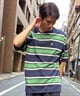 Hurley ハーレー メンズ 半袖 Tシャツ オーバーサイズ ボーダー柄  MSS2411019(GRY-M)