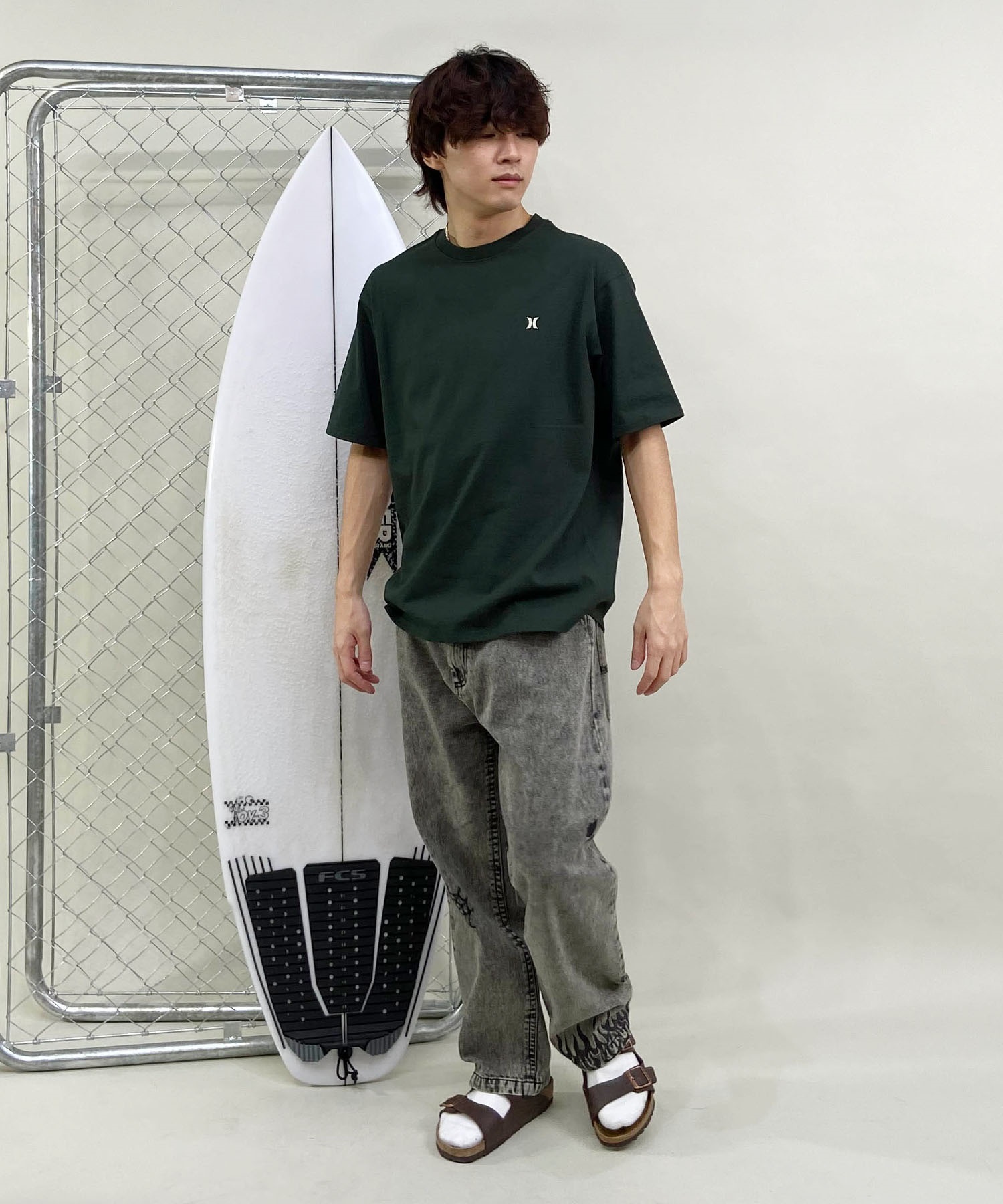 Hurley ハーレー スカルヘッド バックプリント ヘビーウェイト メンズ ショートスリーブ ティー 24MRSMSS05(BLK-S)