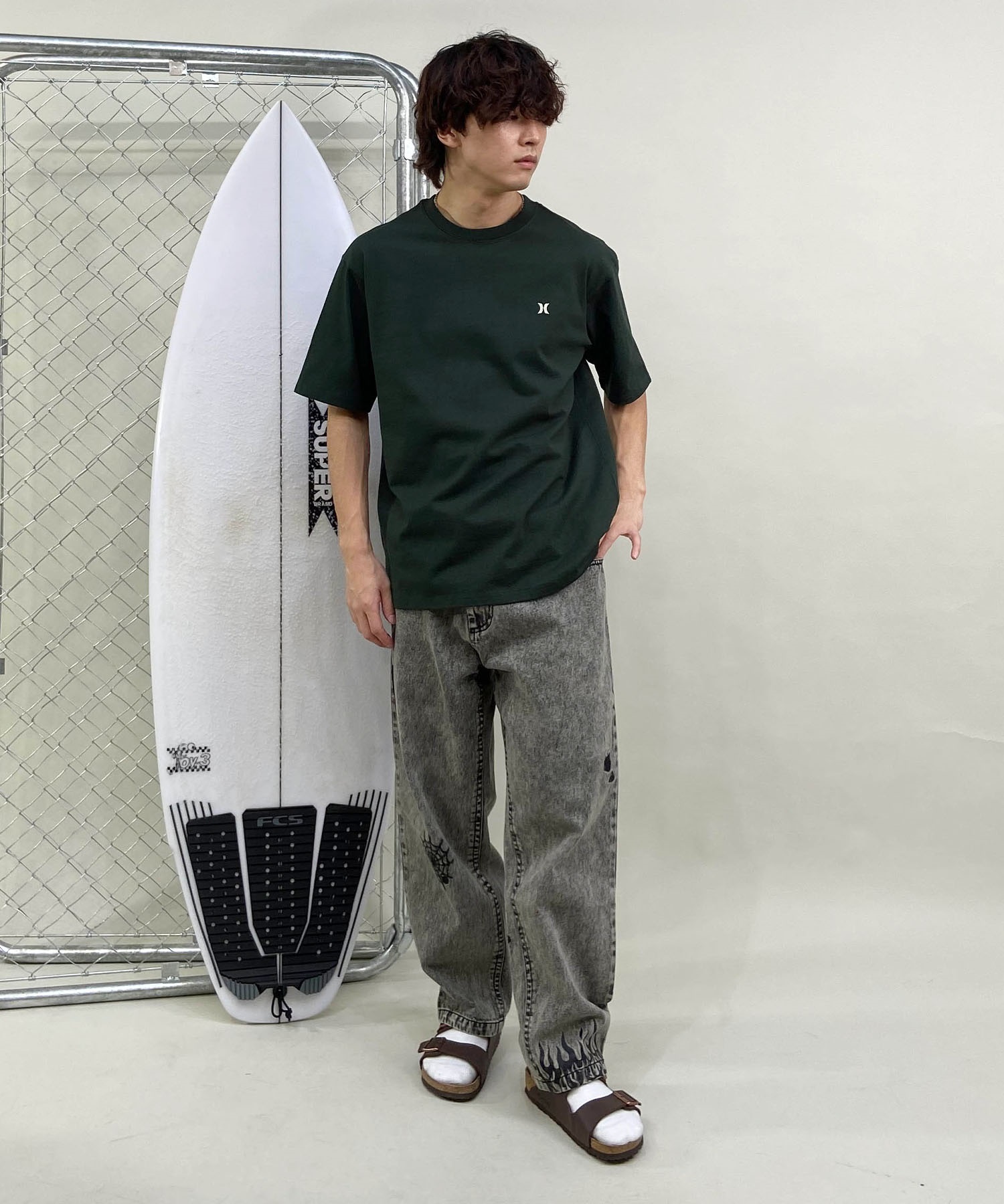 Hurley ハーレー スカルヘッド バックプリント ヘビーウェイト メンズ ショートスリーブ ティー 24MRSMSS05(WHT-S)