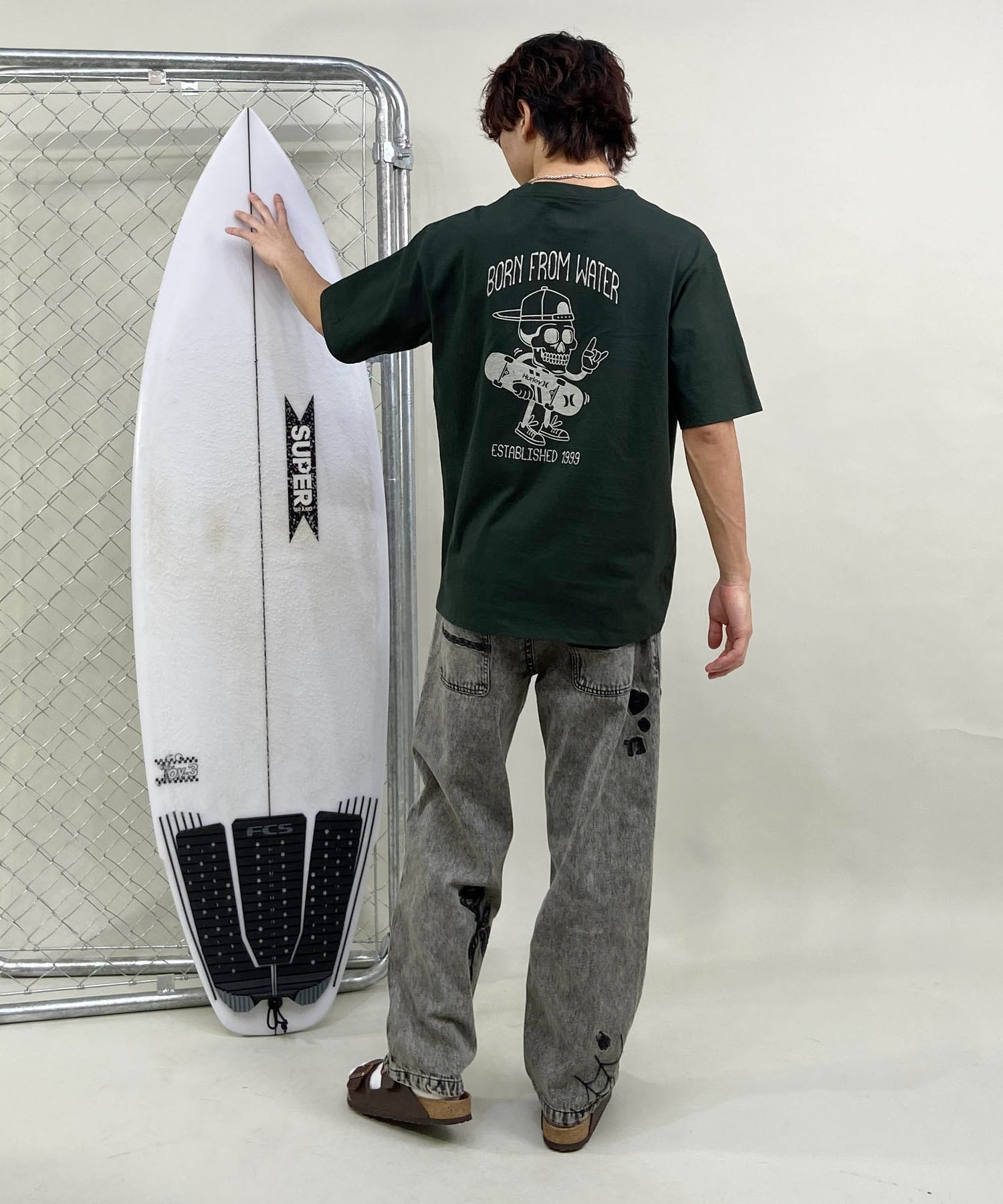 Hurley ハーレー スカルヘッド バックプリント ヘビーウェイト メンズ ショートスリーブ ティー 24MRSMSS05(WHT-S)