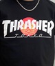 THRASHER スラッシャー TOKYOロゴ 和柄 青海波 さくら アレンジ TH91426-TOKYO メンズ 半袖 Tシャツ ムラサキスポーツ限定(WT/NV-M)