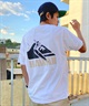 【クーポン対象】QUIKSILVER クイックシルバー メンズ ポケットTシャツ 半袖 ポケT バックプリント クルーネック レギュラーフィット ピグメント加工 QST242006(BLU-M)