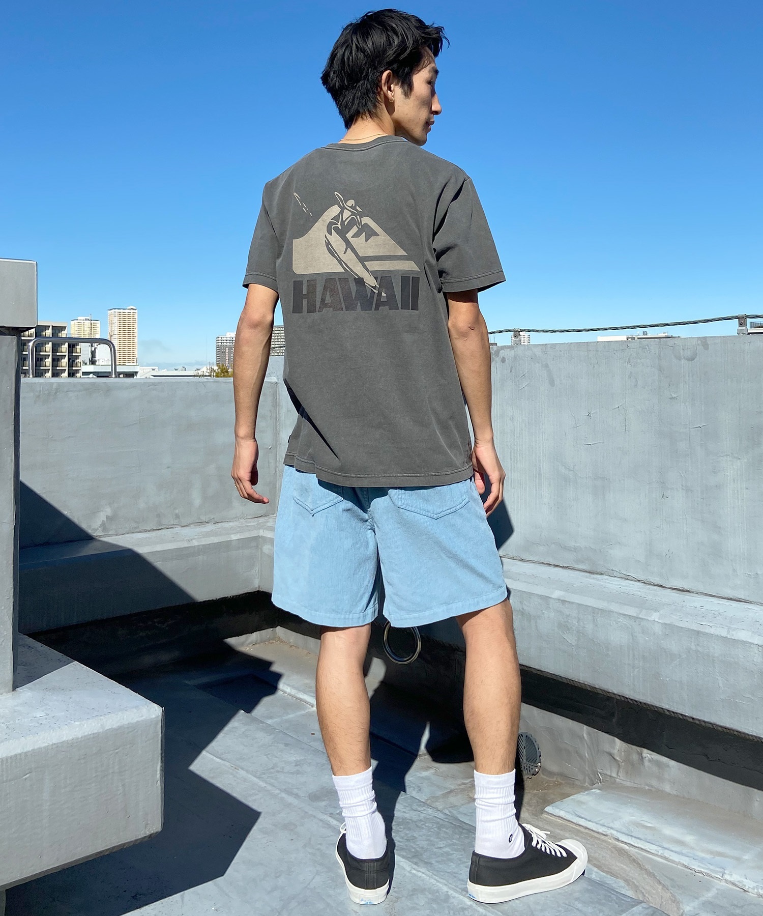 【クーポン対象】QUIKSILVER クイックシルバー メンズ ポケットTシャツ 半袖 ポケT バックプリント クルーネック レギュラーフィット ピグメント加工 QST242006(WHT-M)