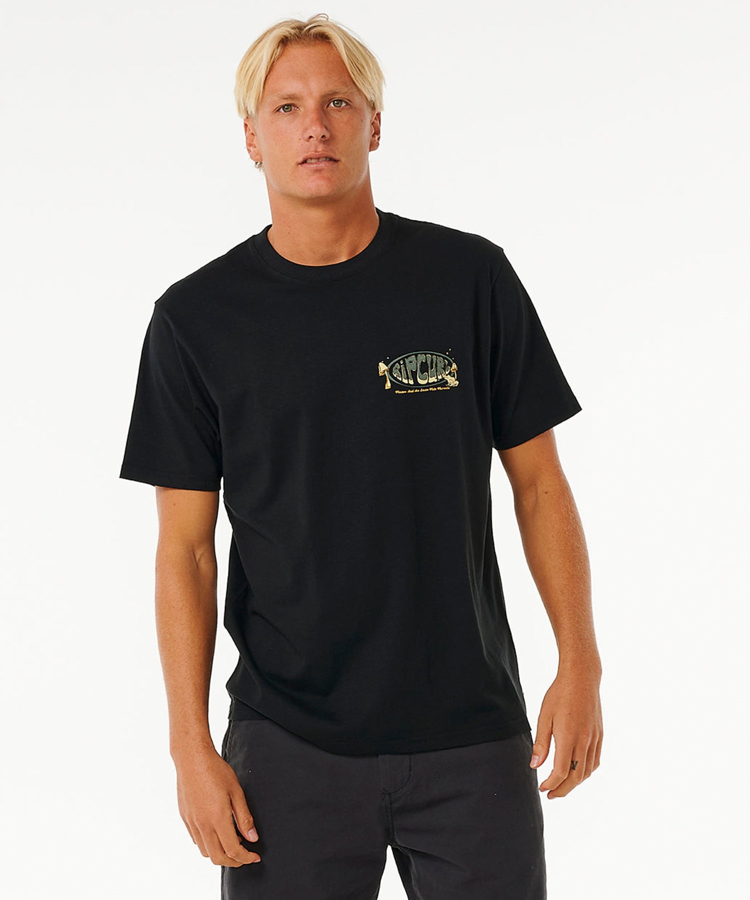 RIP CURL リップカール M MASON PIPELINER TEE メンズ 半袖Tシャツ バックプリント 0F3MTE(BK-M)