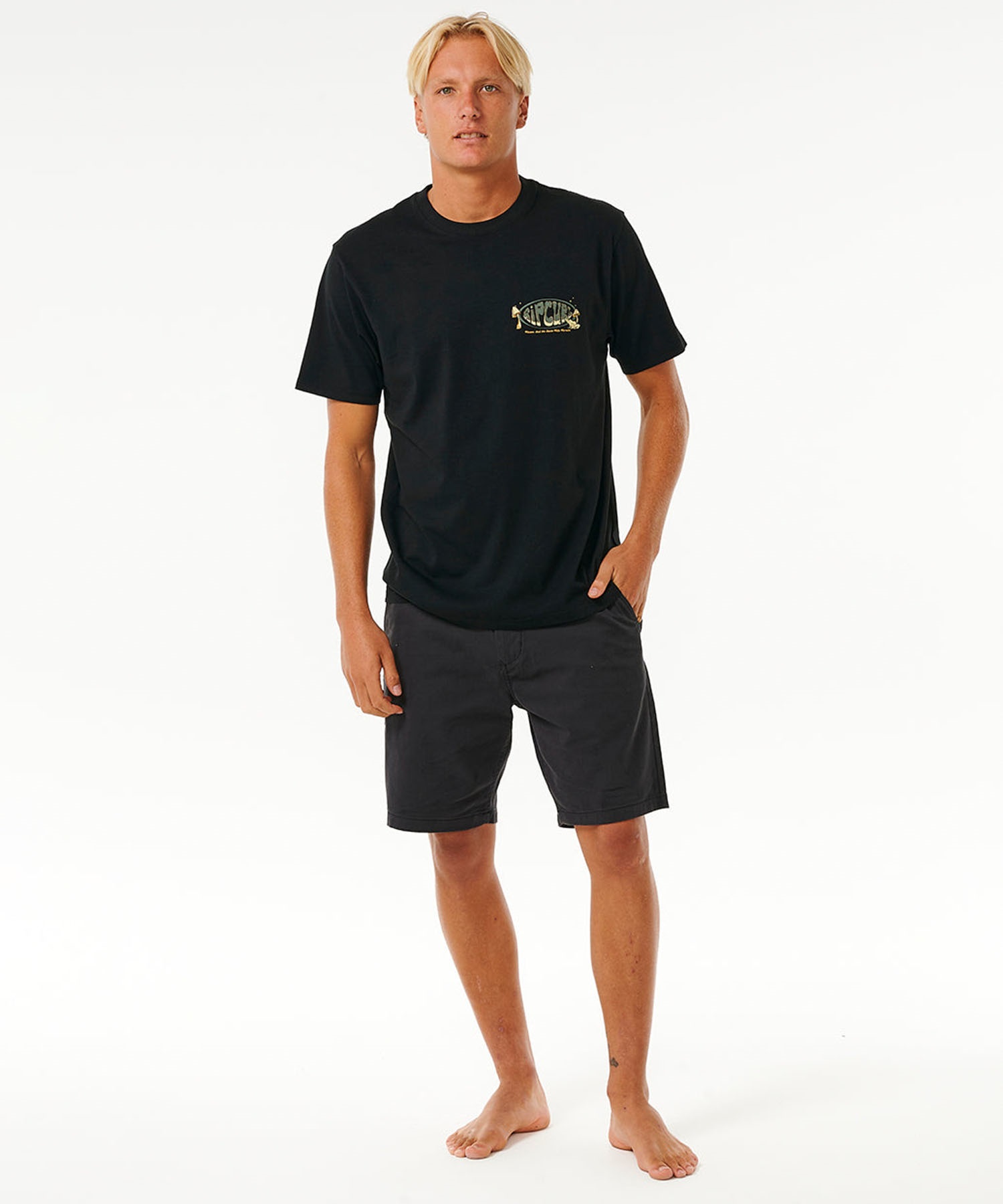 RIP CURL リップカール M MASON PIPELINER TEE メンズ 半袖Tシャツ バックプリント 0F3MTE(BK-M)