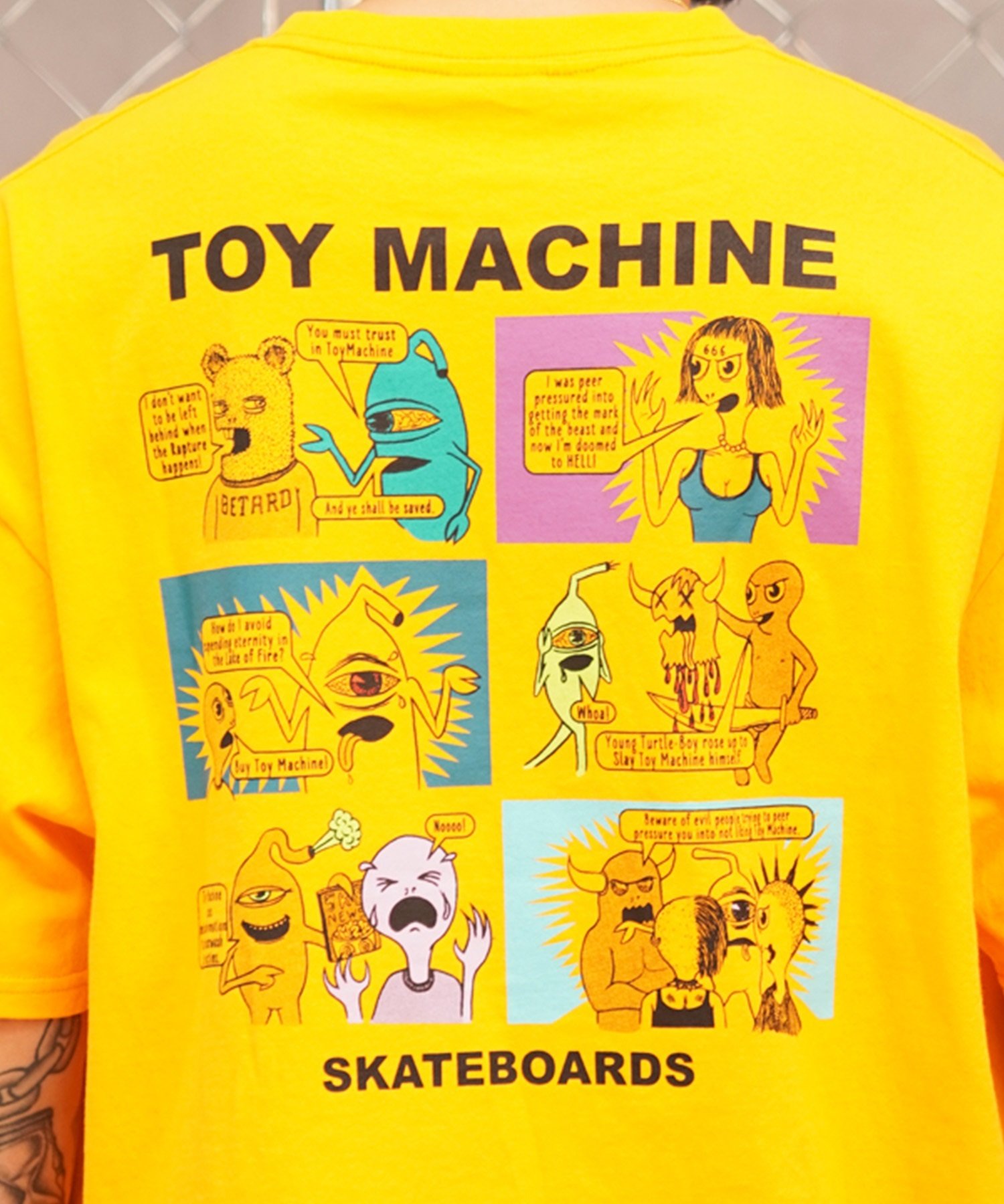 【ムラサキスポーツ限定】 TOY MACHINE トイマシーン メンズ 半袖 Tシャツ バックプリント MTMSEST4(WHITE-M)