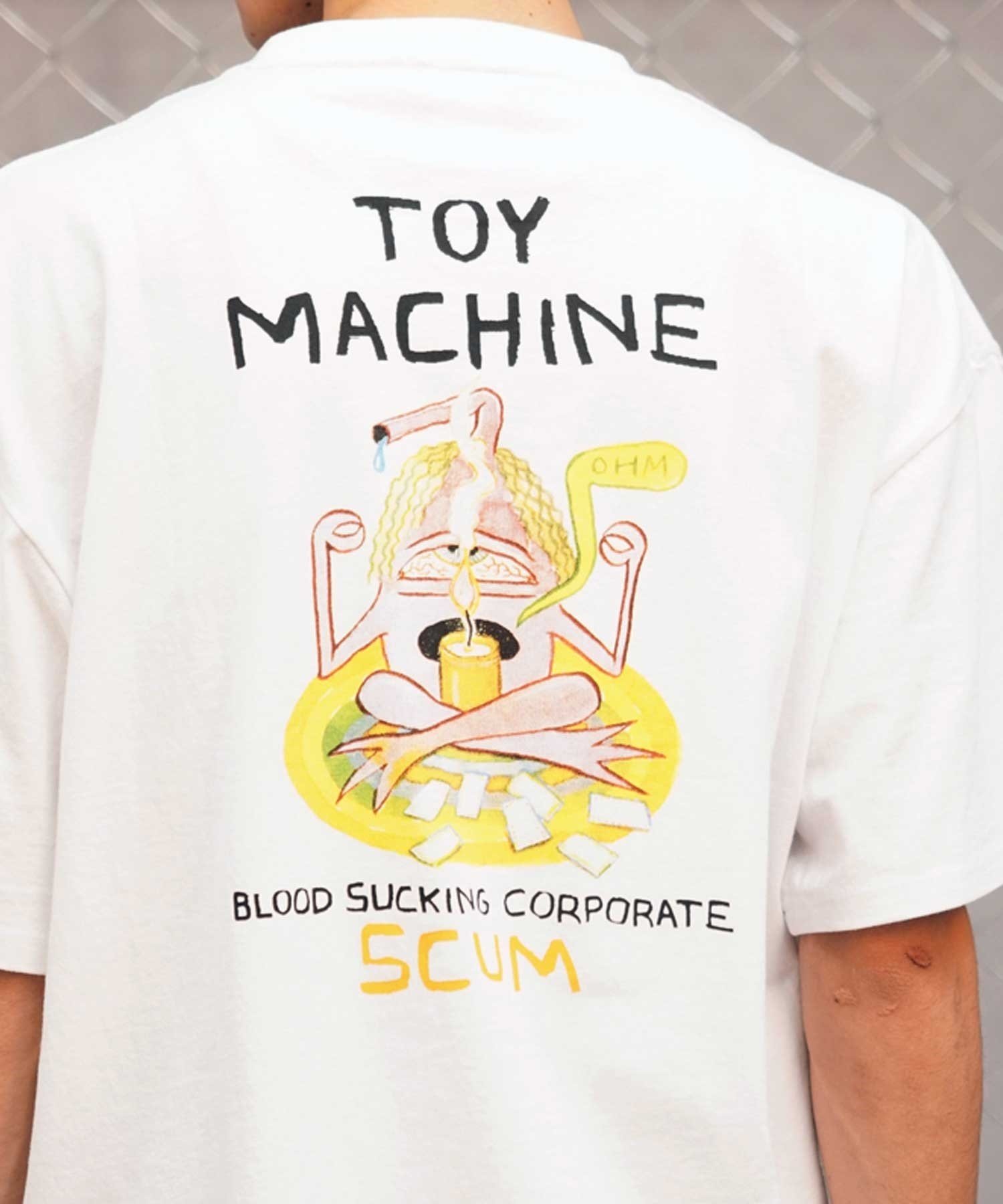 TOY MACHINE トイマシーン 半袖Tシャツ バックプリント MTMSEST9 ムラサキスポーツ限定(WHITE-M)