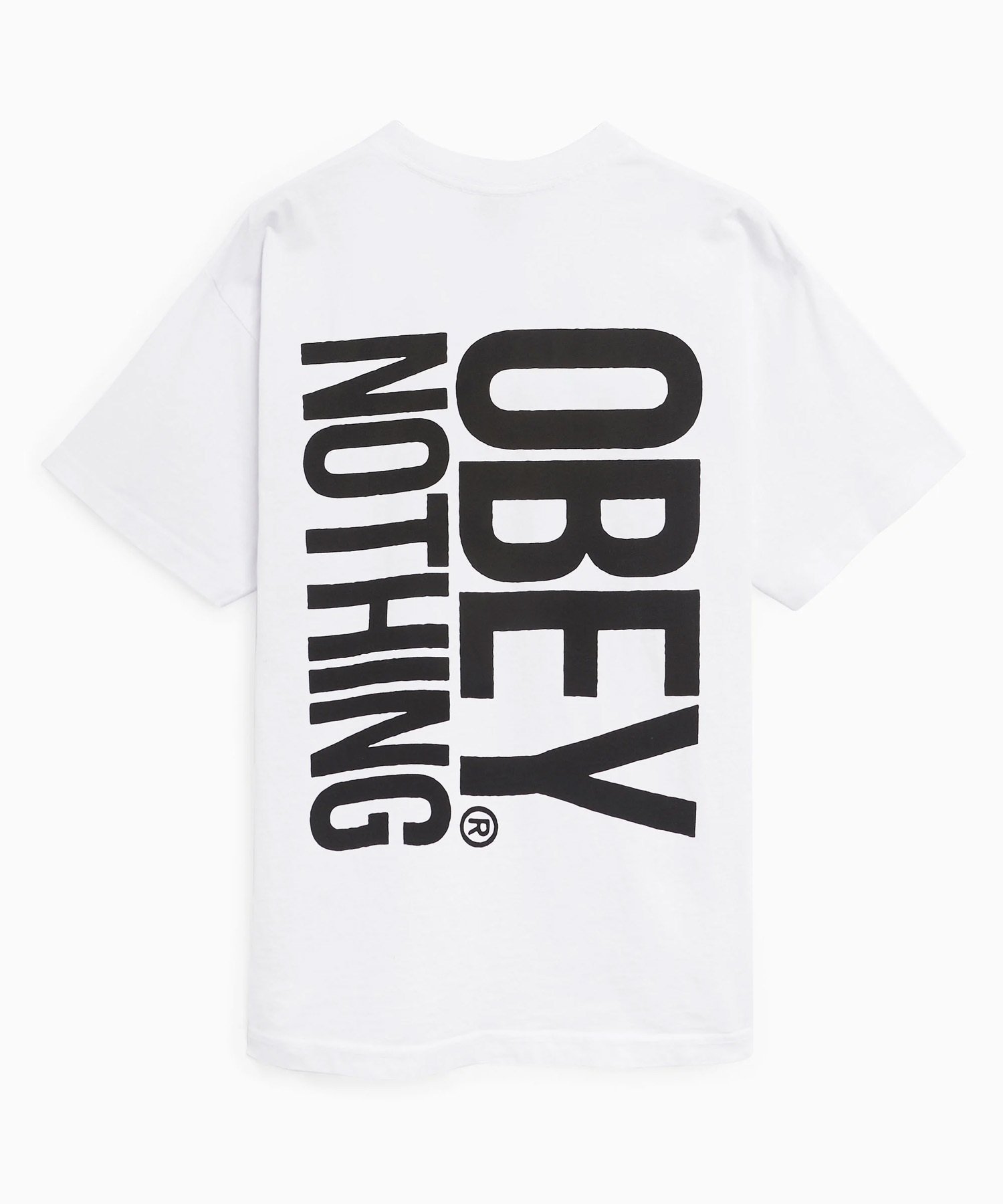 OBEY オベイ メンズ 半袖 Tシャツ バックプリント リラックスシルエット コットン OBEY NOTHING 166913719(WHT-M)