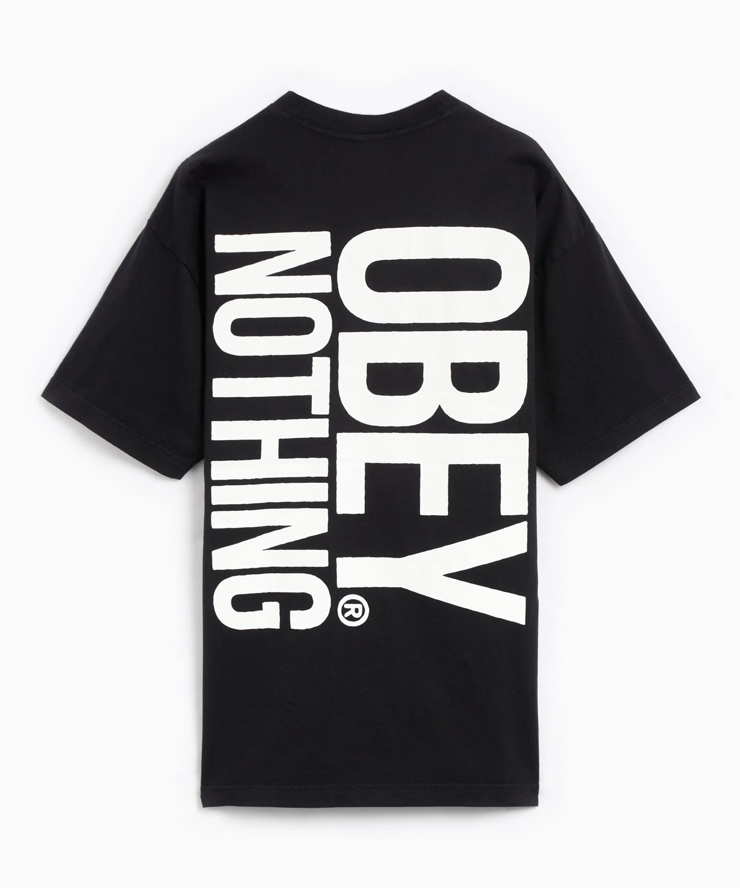 OBEY オベイ メンズ 半袖 Tシャツ バックプリント リラックスシルエット コットン OBEY NOTHING 166913719(WHT-M)