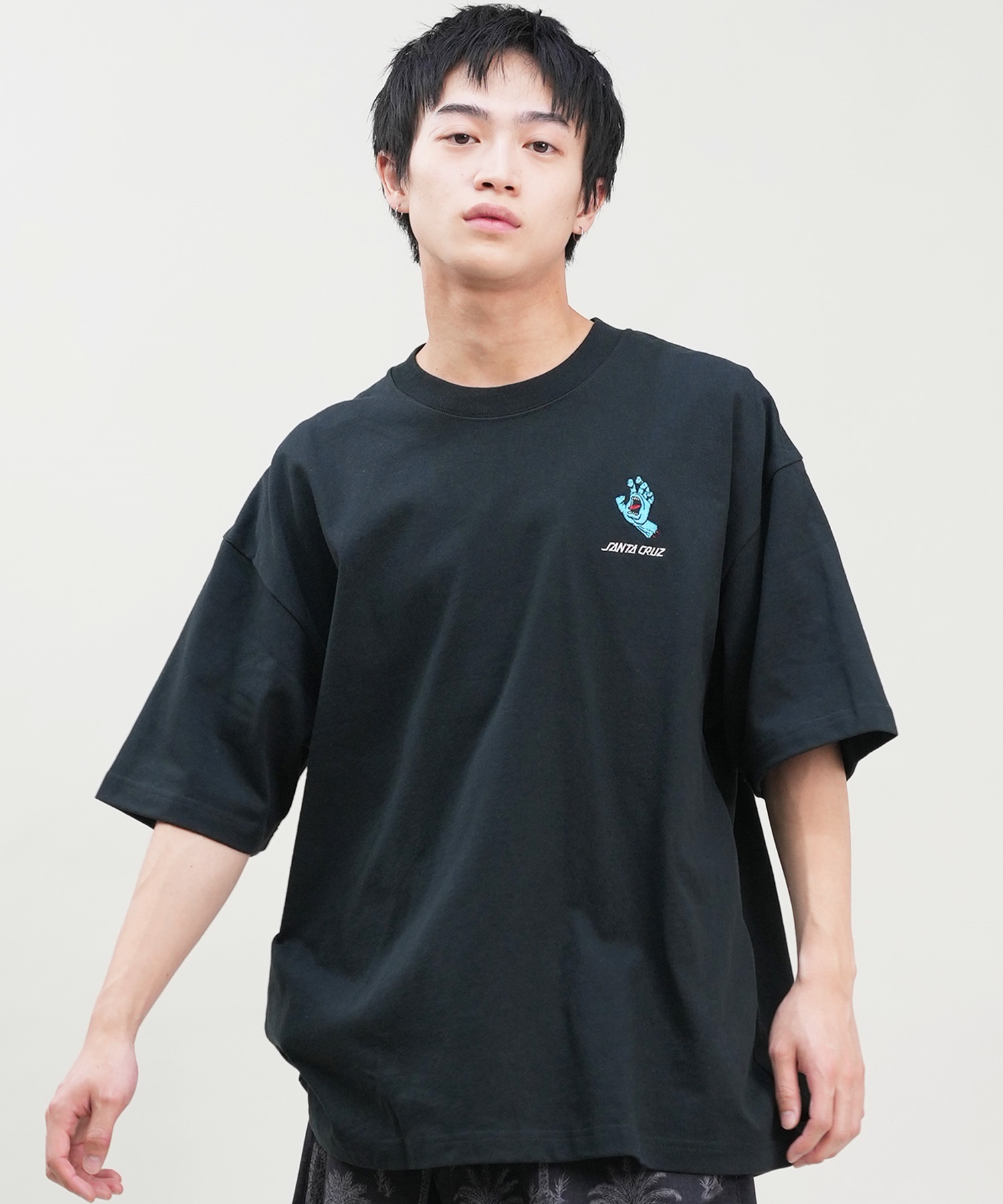 SANTACRUZ サンタクルーズ 半袖 Tシャツ メンズ ワンポイント ボックスシルエット 502242403 ムラサキスポーツ限定(WH/BL-M)