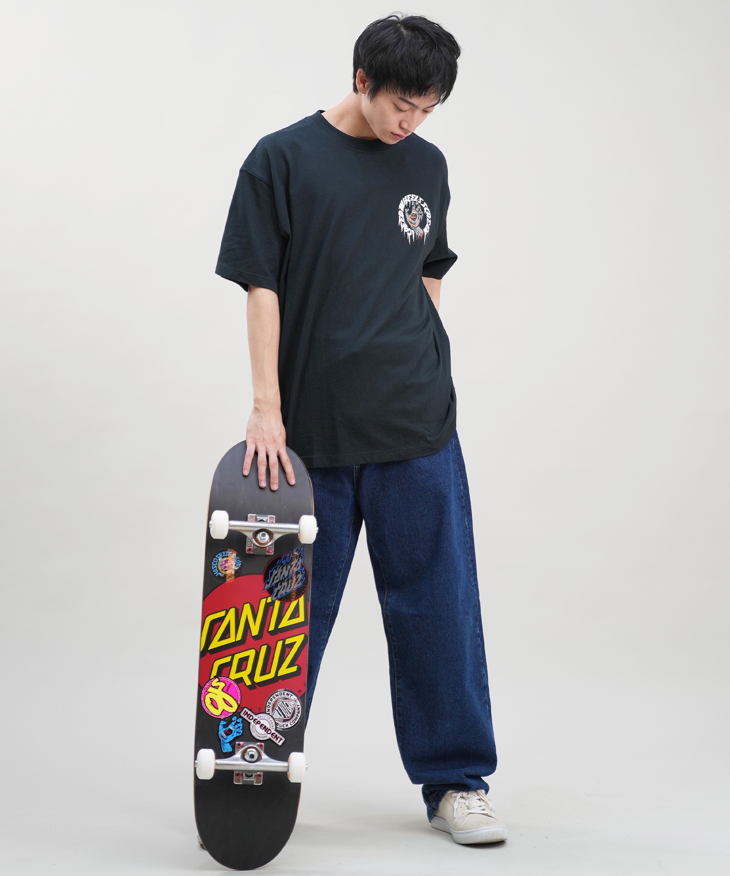 SANTACRUZ サンタクルーズ 半袖 Tシャツ メンズ バックプリント Tagged Speed Wheels S S Tee 502242404 ムラサキスポーツ限定(WHITE-M)