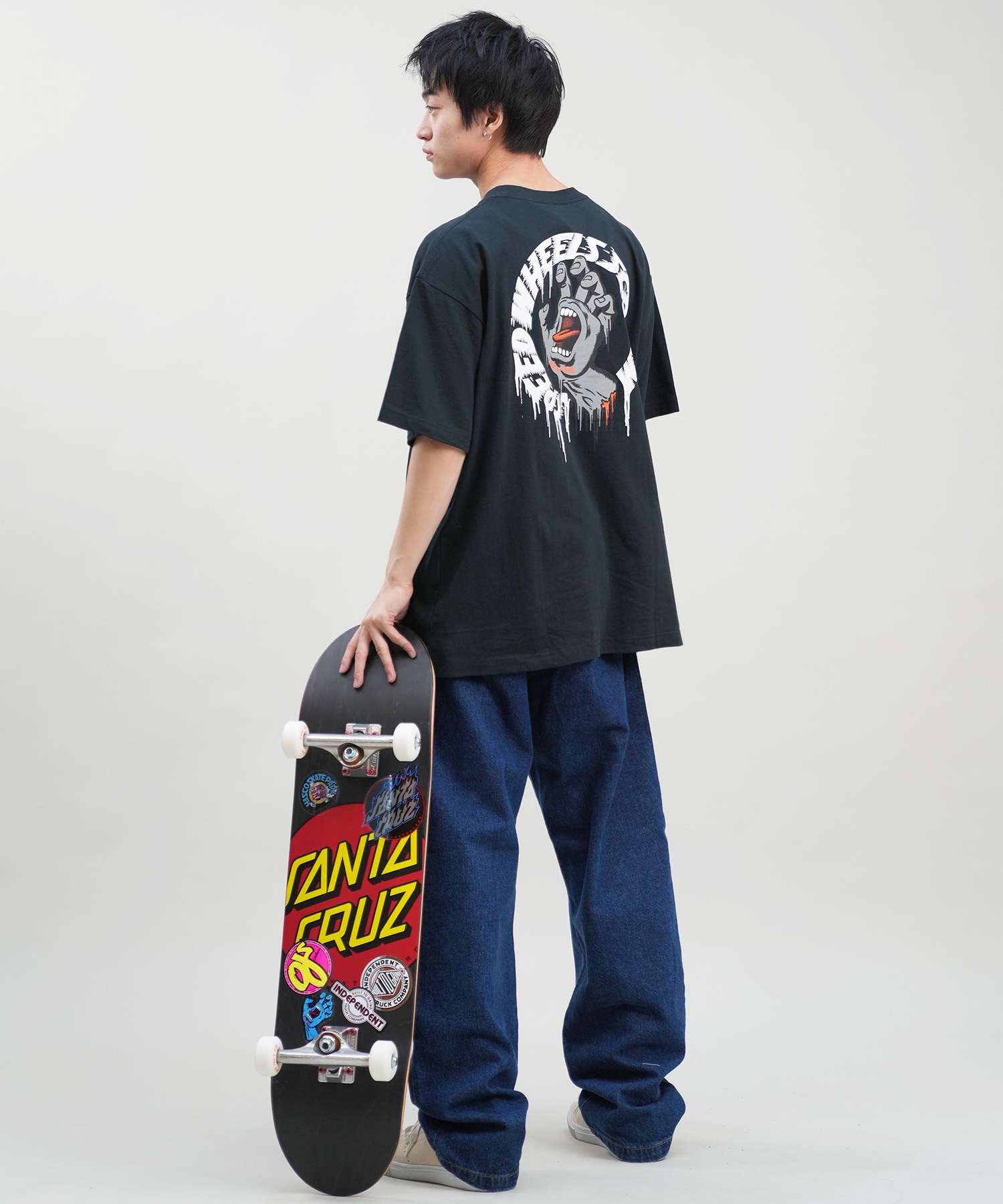 SANTACRUZ サンタクルーズ 半袖 Tシャツ メンズ バックプリント Tagged Speed Wheels S S Tee 502242404 ムラサキスポーツ限定(WHITE-M)