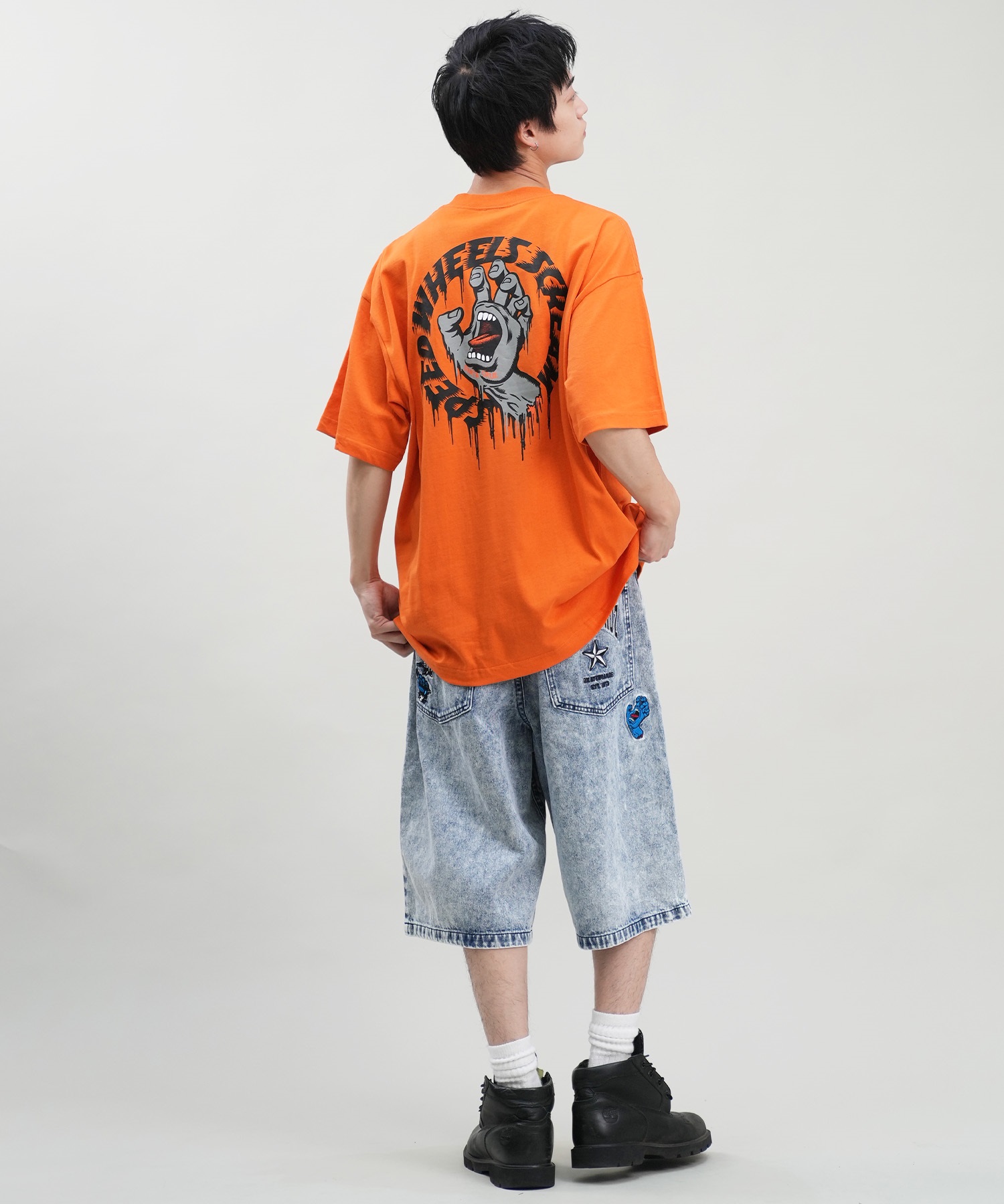 SANTACRUZ サンタクルーズ 半袖 Tシャツ メンズ バックプリント Tagged Speed Wheels S S Tee 502242404 ムラサキスポーツ限定(WHITE-M)