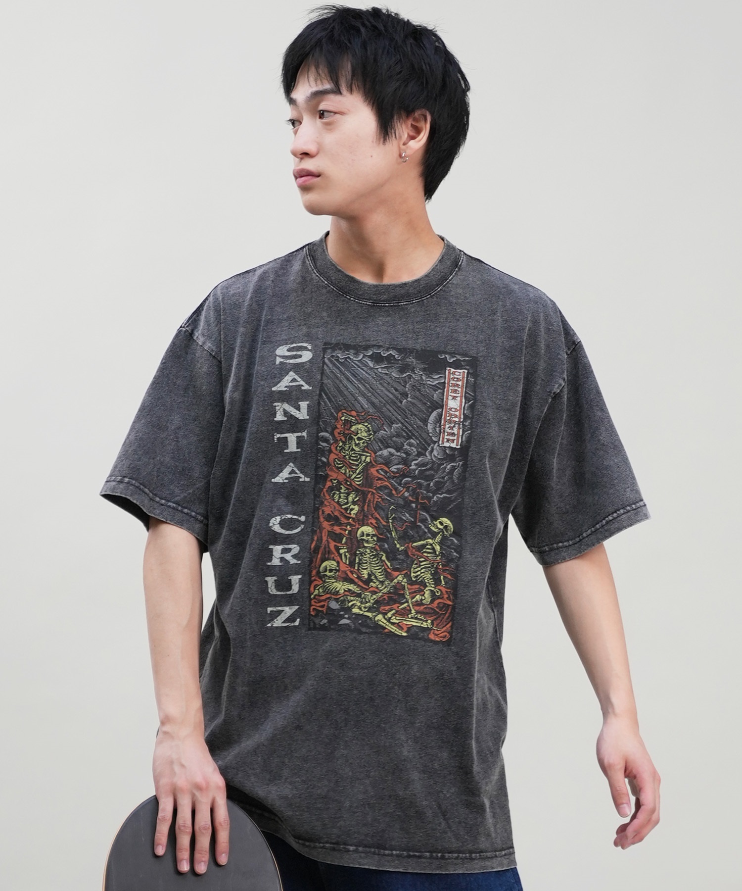 SANTACRUZ サンタクルーズ 半袖 Tシャツ メンズ フロントプリント ピグメント Pigment Bleach S S Tee 502242405 ムラサキスポーツ限定(SHARK-M)