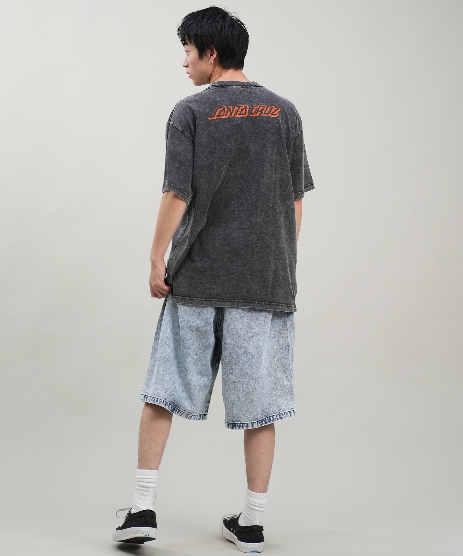 SANTACRUZ サンタクルーズ 半袖 Tシャツ メンズ フロントプリント ピグメント Pigment Bleach S S Tee 502242405 ムラサキスポーツ限定(SHARK-M)