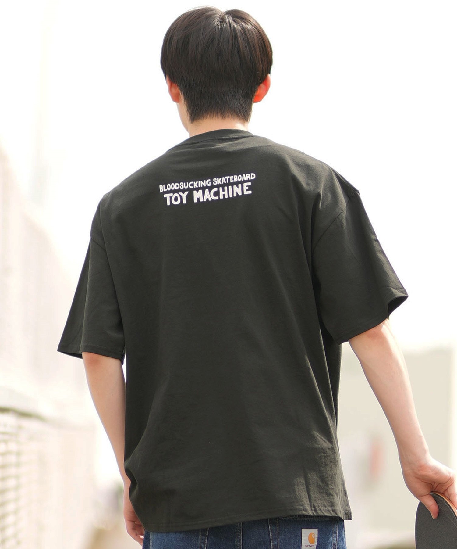 TOY MACHINE トイマシーン メンズ Tシャツ 半袖 ビッグシルエット バックプリント MTMSEST29 ムラサキスポーツ限定(WHITE-M)