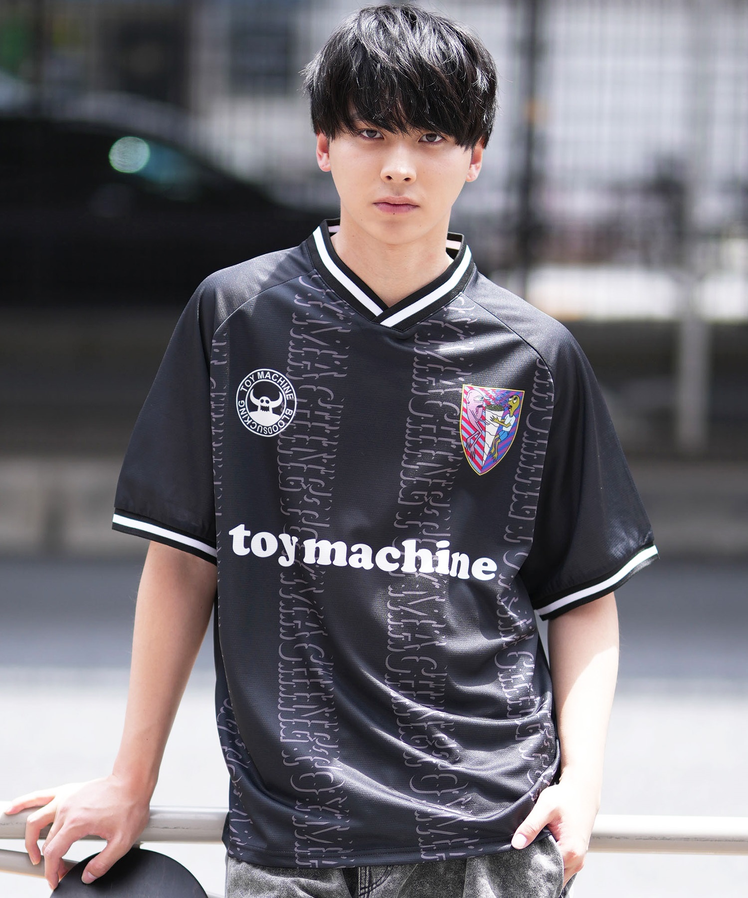 TOY MACHINE トイマシーン メンズ ゲームシャツ Tシャツ 半袖 フロントプリント オーバーサイズ ユニセックス MTMSEST32 ムラサキスポーツ限定(WHITE-M)