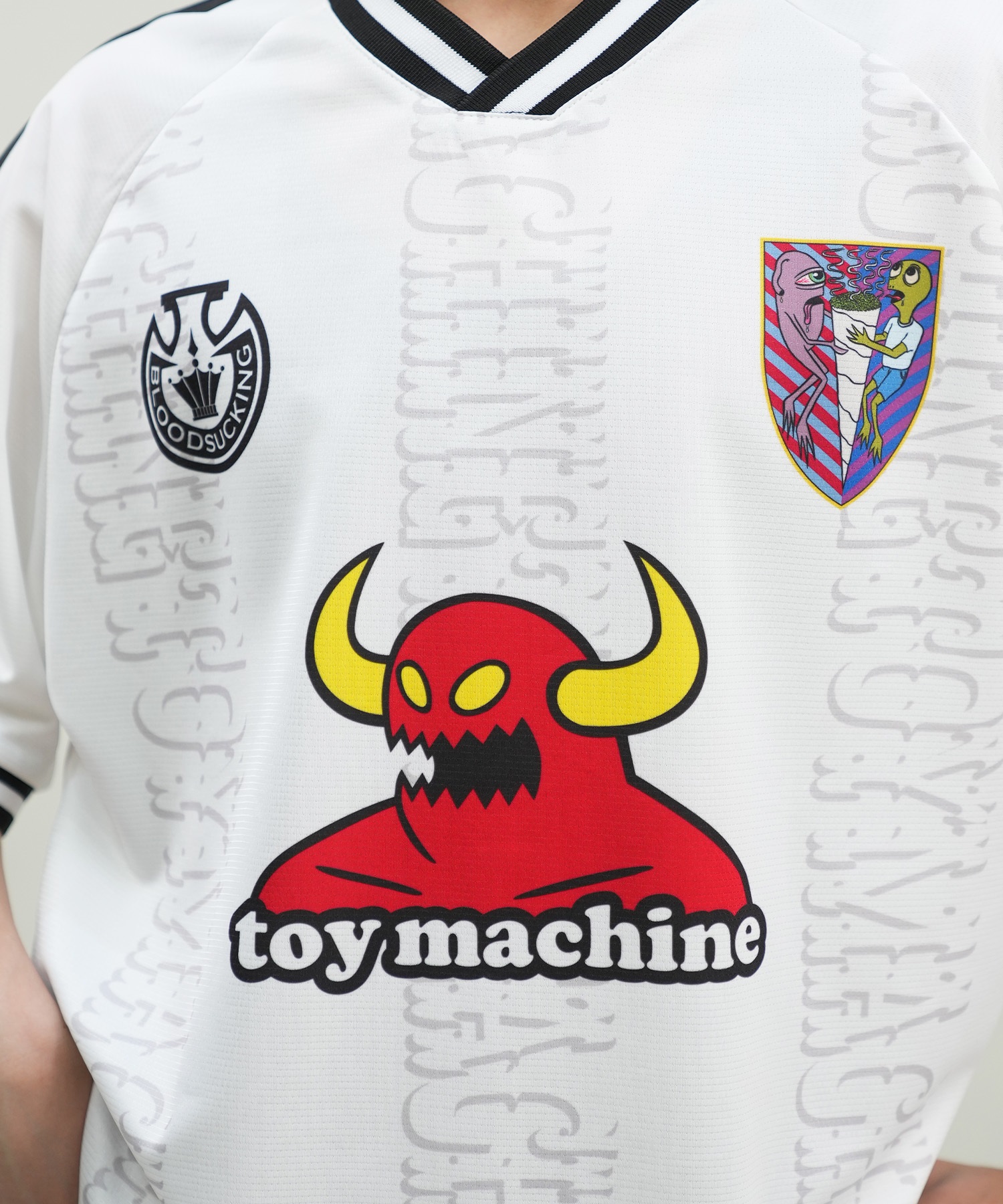 TOY MACHINE トイマシーン メンズ ゲームシャツ Tシャツ 半袖 フロントプリント オーバーサイズ ユニセックス MTMSEST32 ムラサキスポーツ限定(WHITE-M)