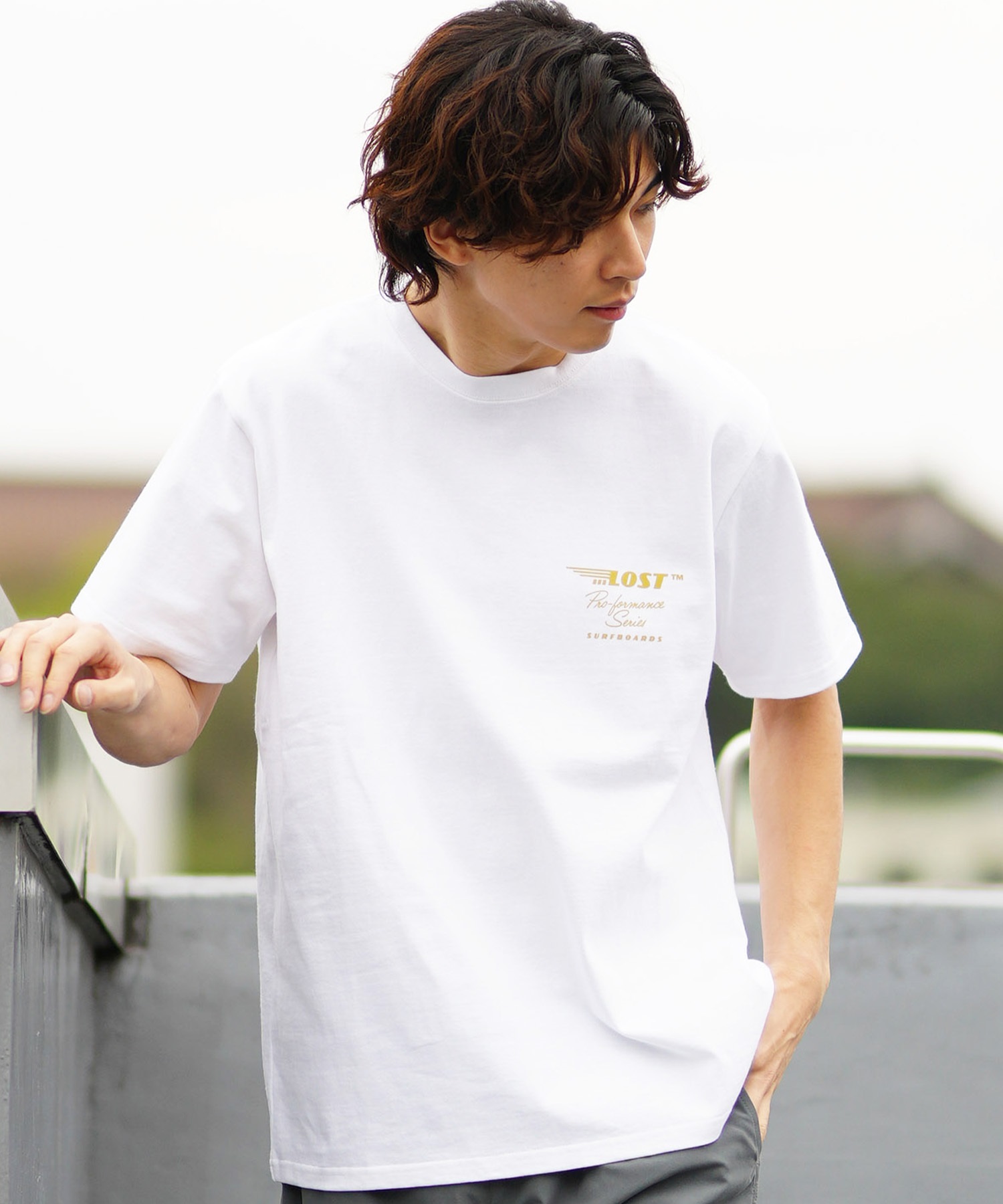 【ムラサキスポーツ限定】 LOST ロスト メンズ Tシャツ 半袖 バックプリント PROFORMANCE L24SS-A(BLU-M)