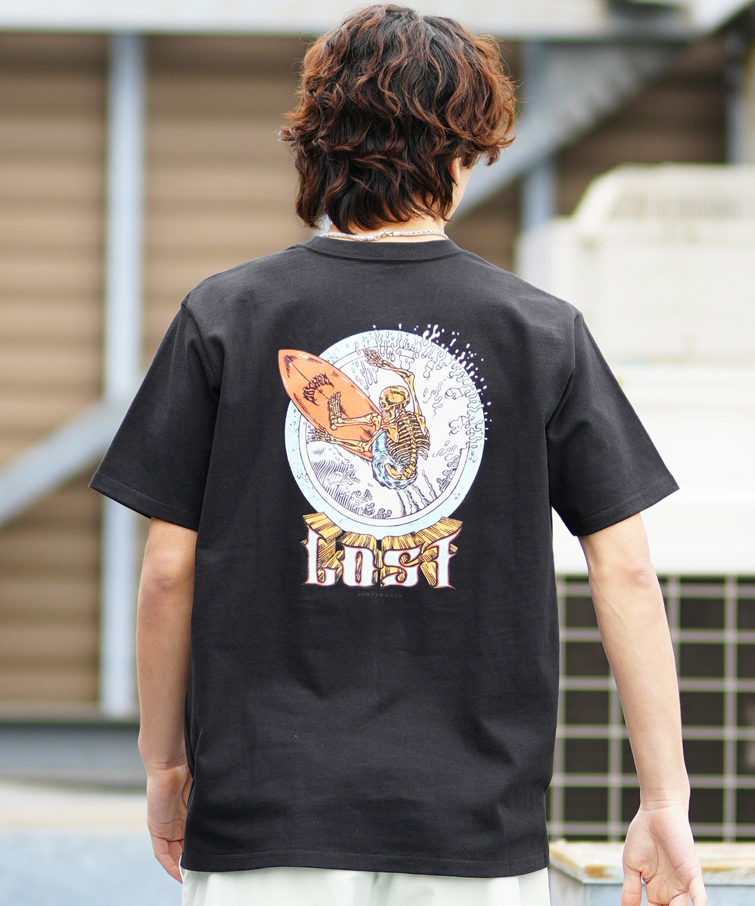 【ムラサキスポーツ限定】LOST ロスト メンズ Tシャツ 半袖 バックプリント AXIS-24SS L24SS-I(BLK-M)